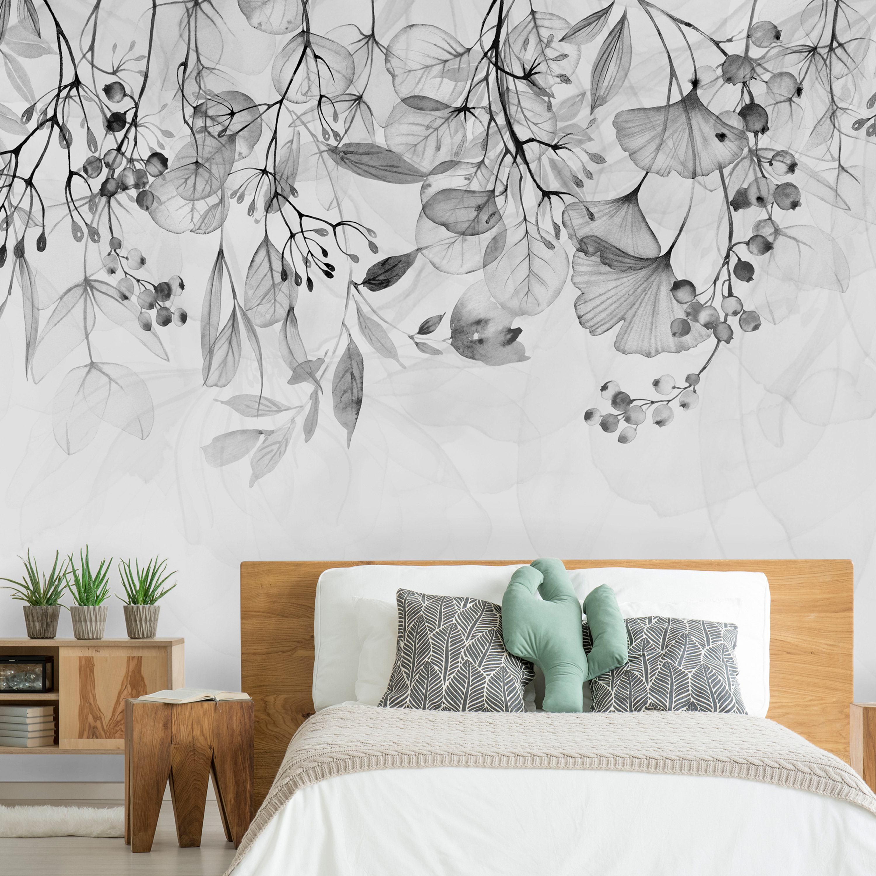 Self-adhesive Wallpaper - Foggy Nature - Grey - 147x105