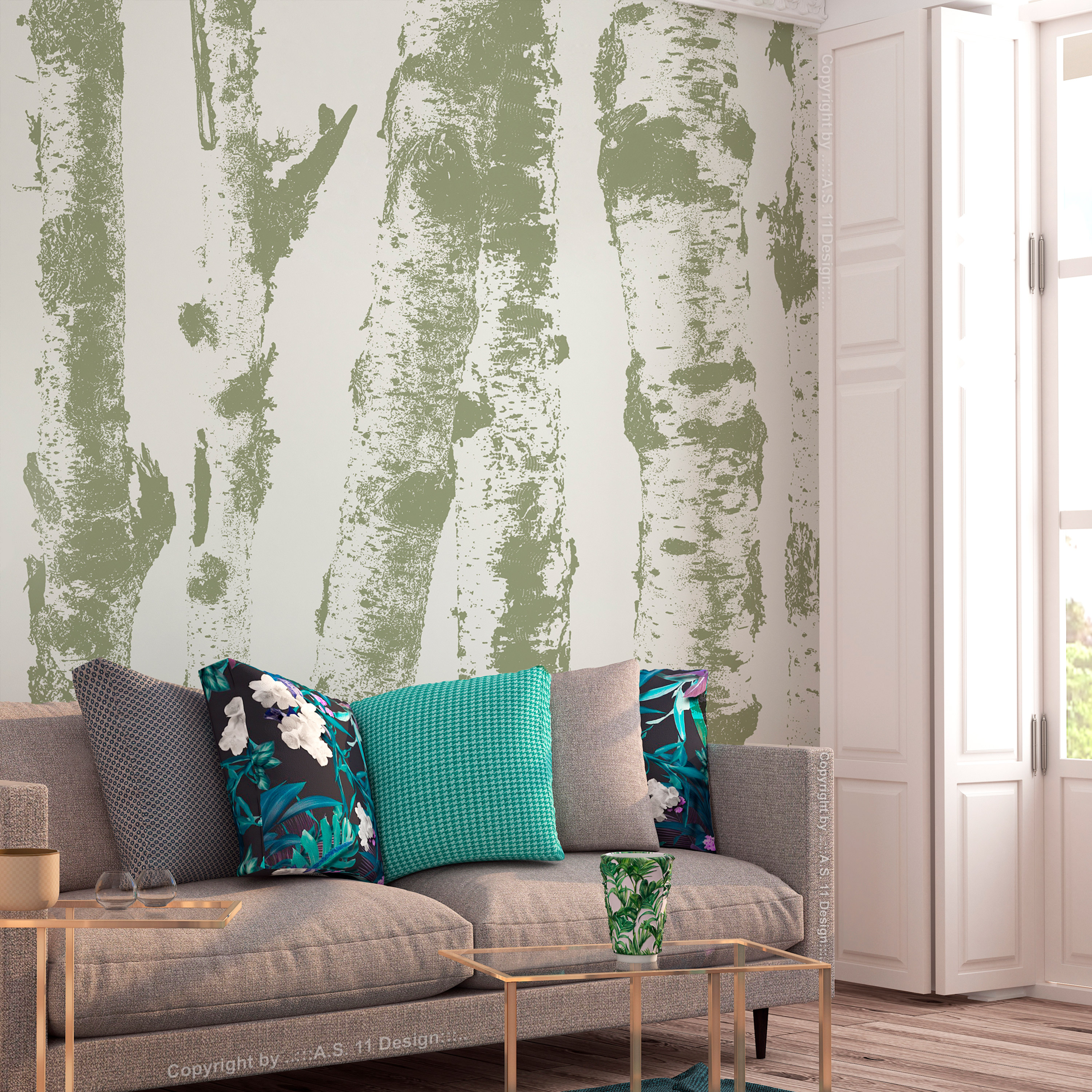 Wallpaper - Stately Birches - Third Variant - 100x70