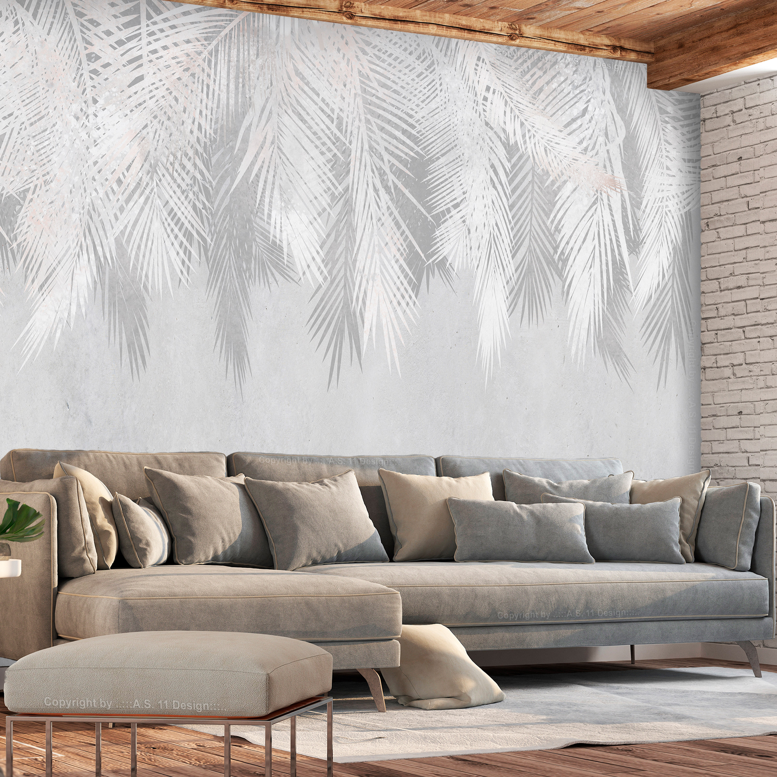 Self-adhesive Wallpaper - Pale Palms - 294x210