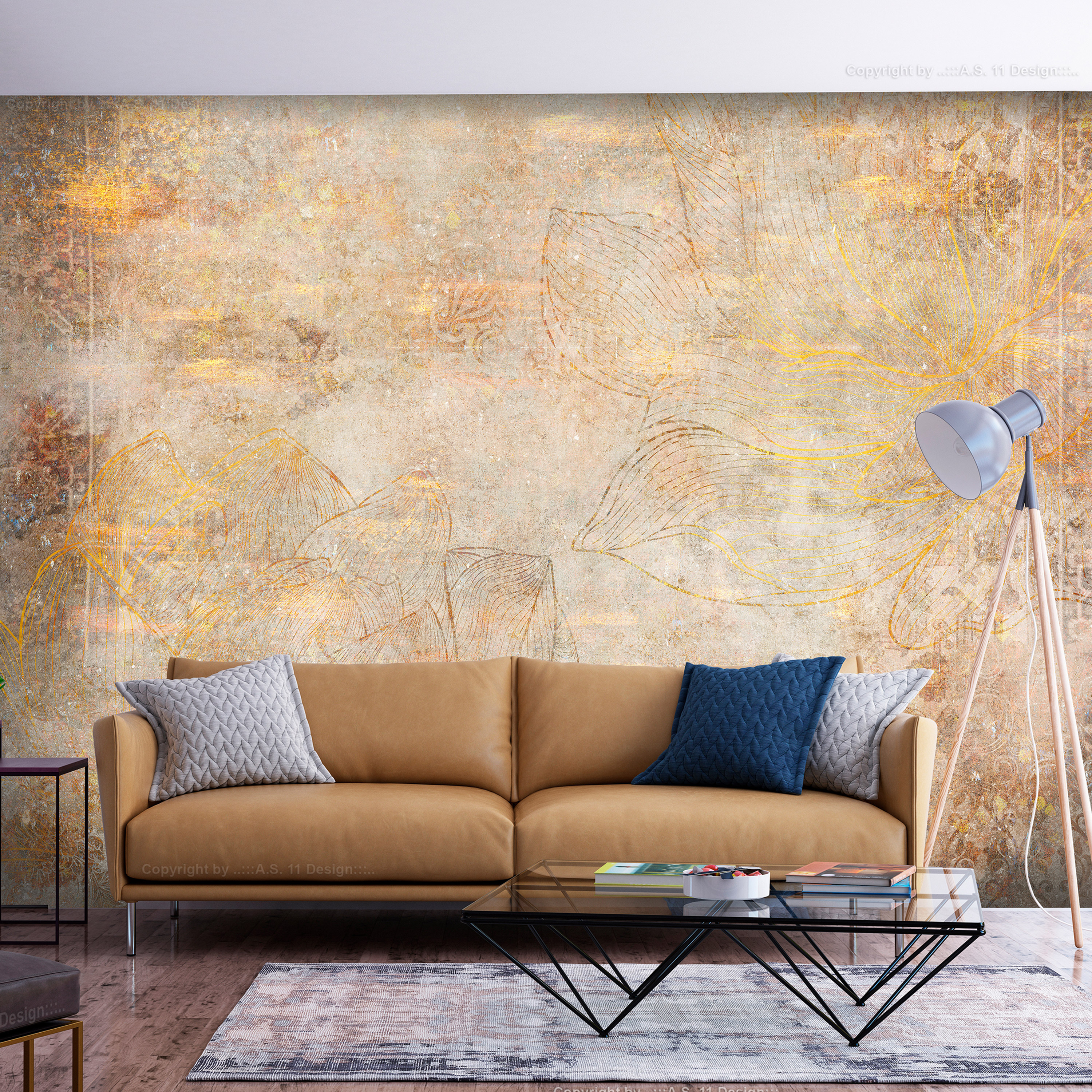 Self-adhesive Wallpaper - Golden Etude - 147x105