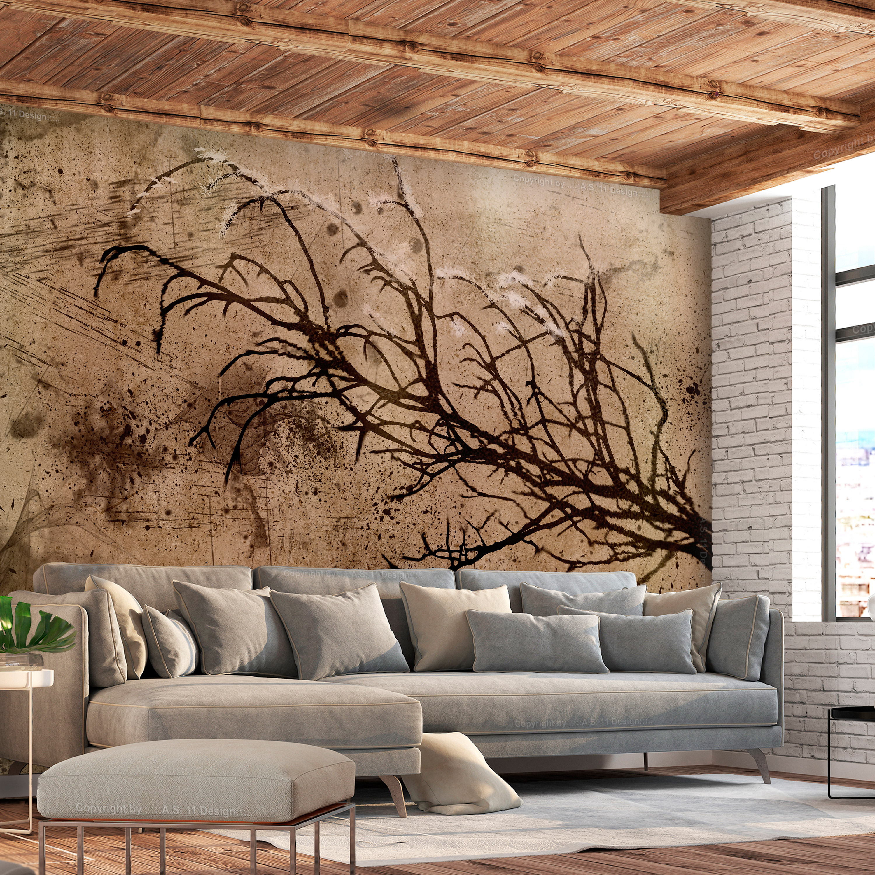 Self-adhesive Wallpaper - Rickety Cherry Tree - 147x105