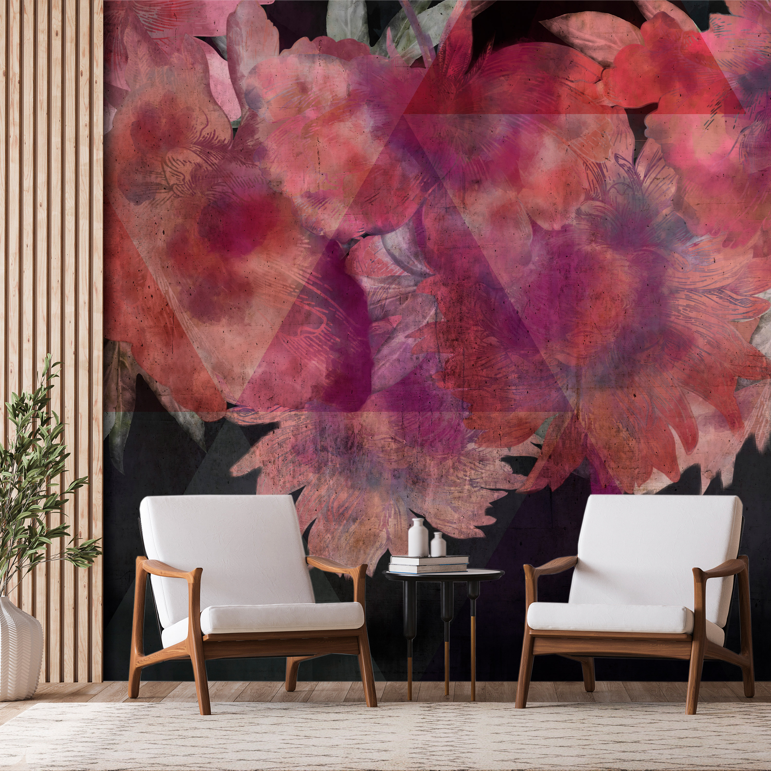 Self-adhesive Wallpaper - Romantic Flowers - 294x210