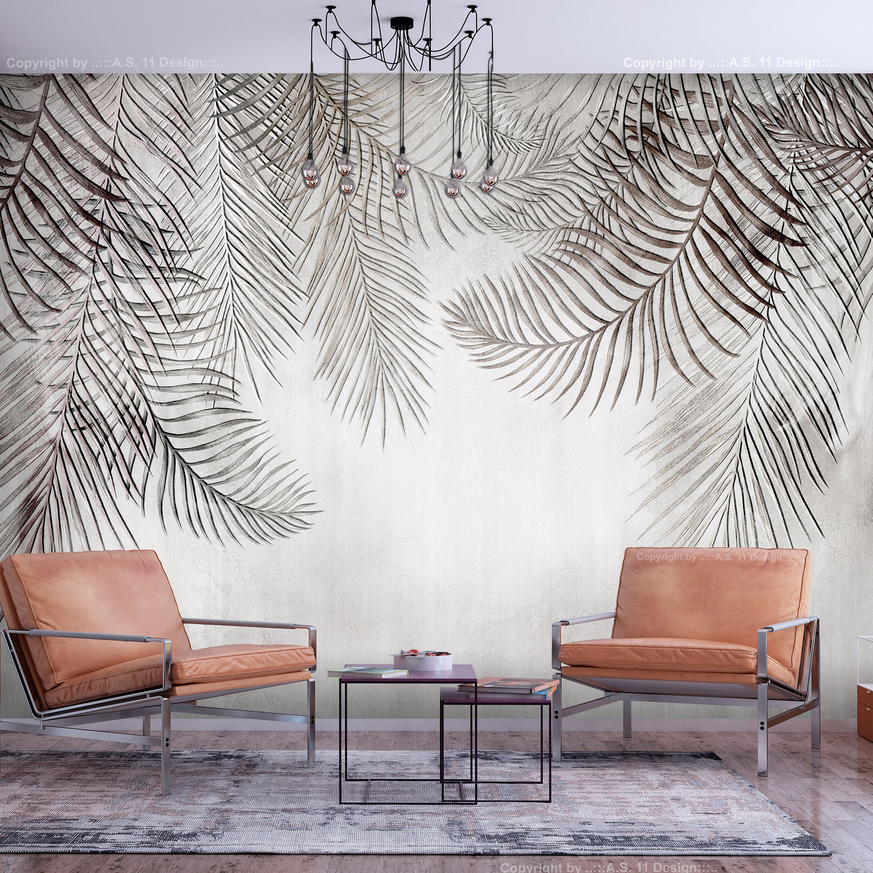Self-adhesive Wallpaper - Night Palm Trees - 245x175