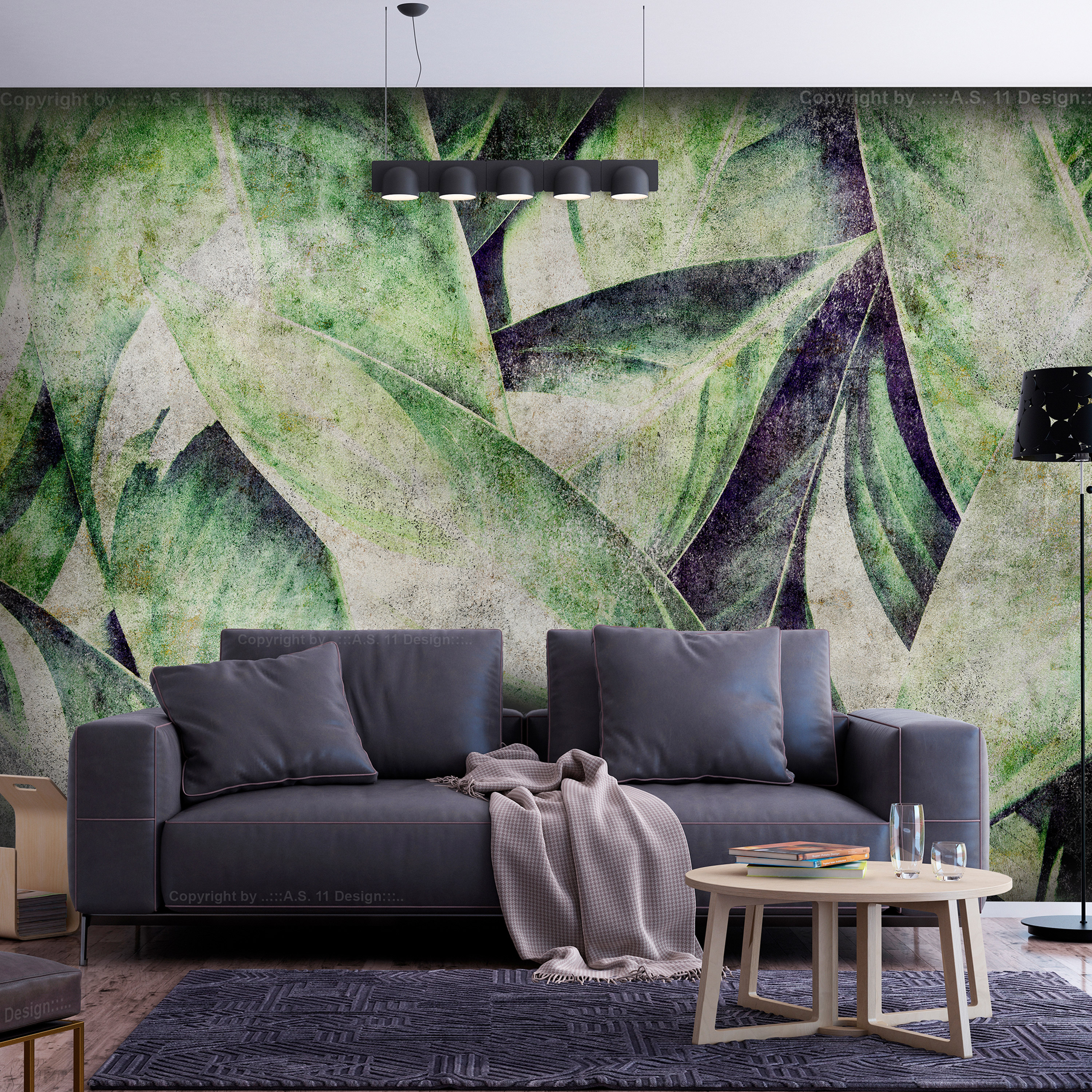 Wallpaper - Industrial Leaves - 100x70