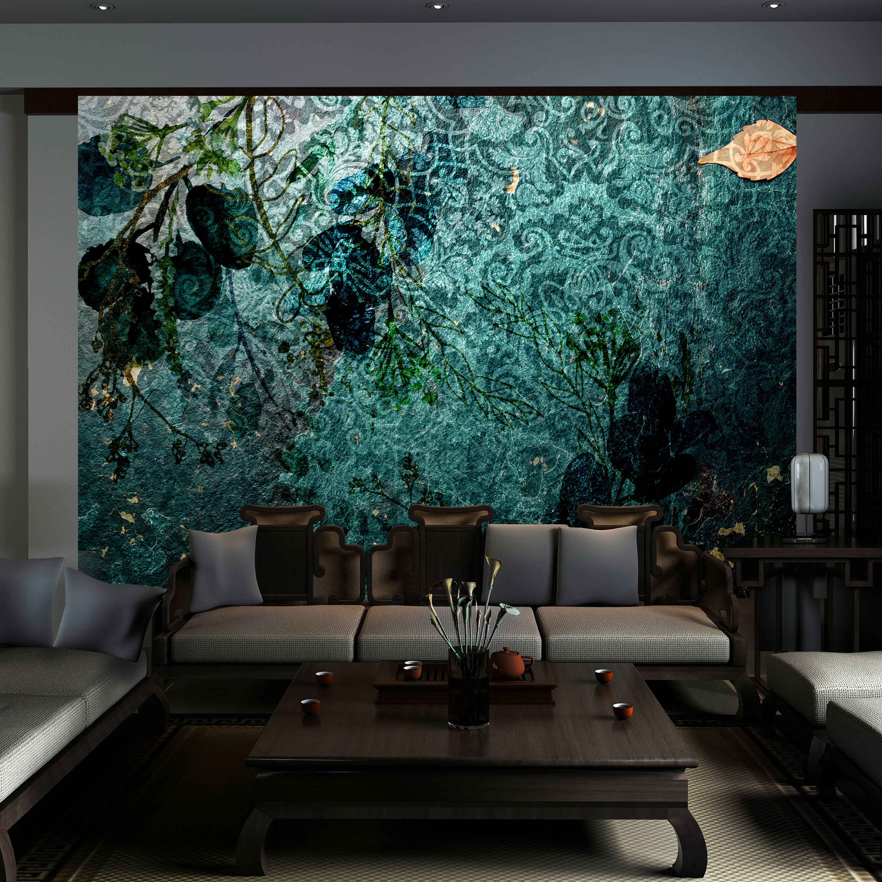 Self-adhesive Wallpaper - Emerald Garden - 392x280