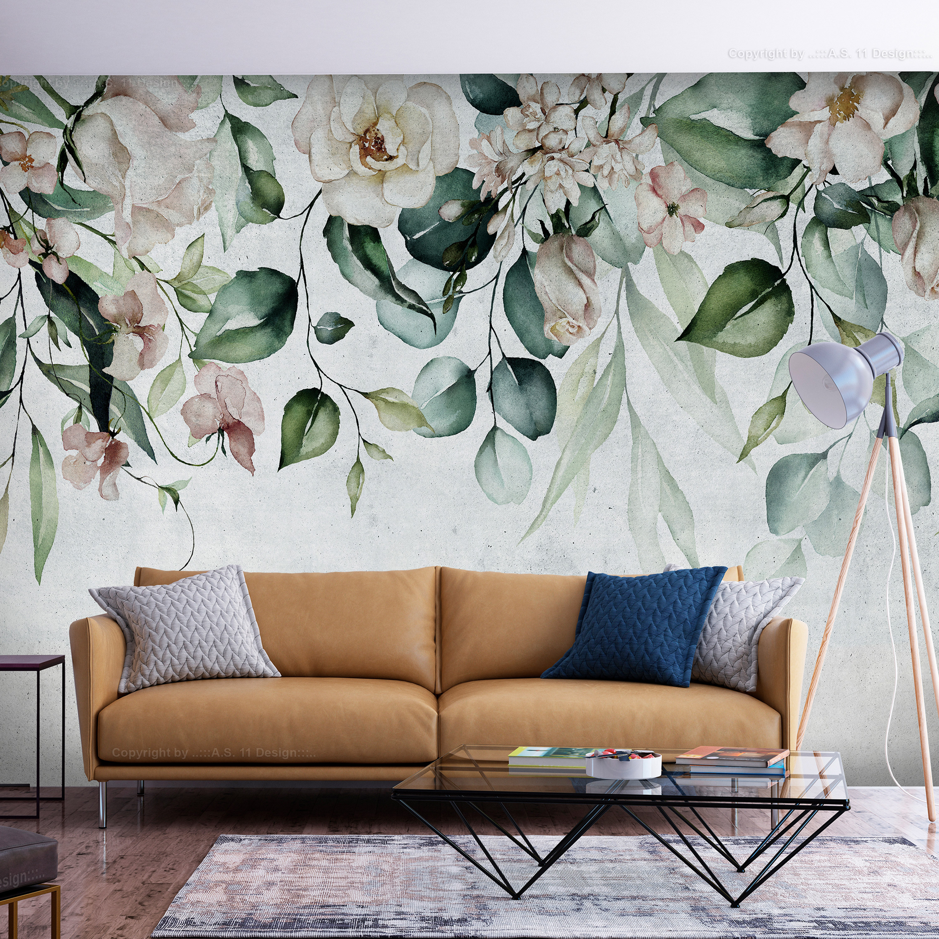 Self-adhesive Wallpaper - Mint Garden - 441x315