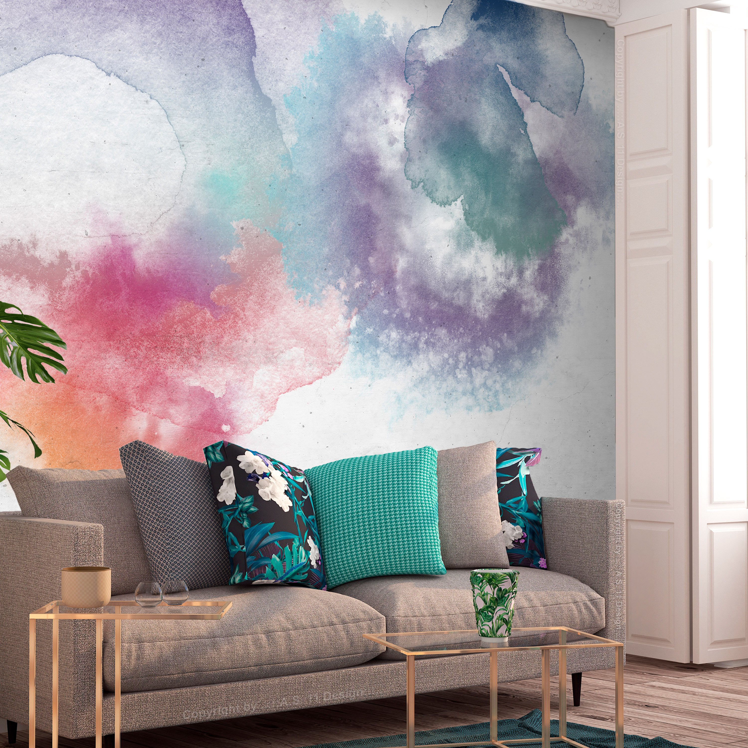 Self-adhesive Wallpaper - Painted Mirages - First Variant - 245x175