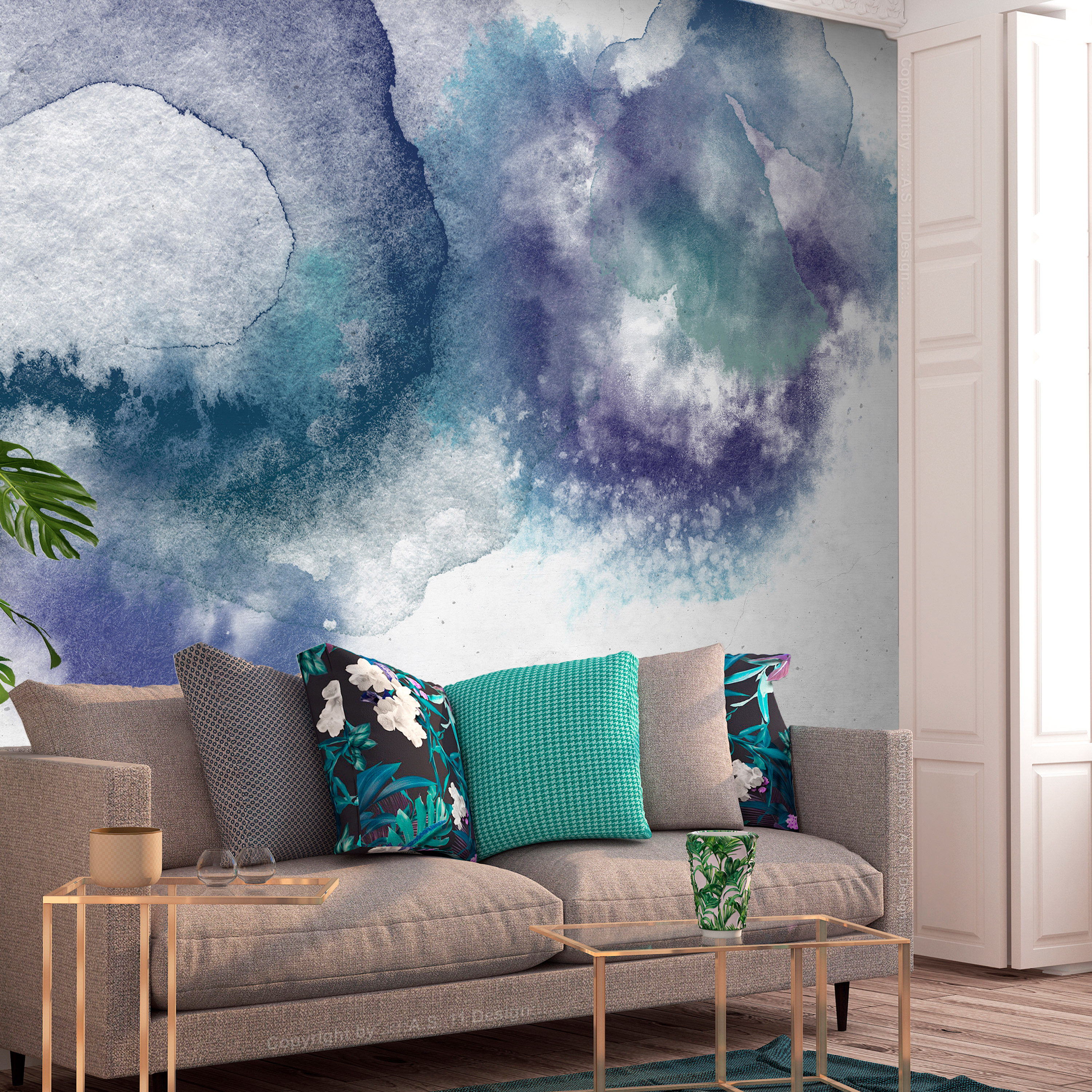 Self-adhesive Wallpaper - Painted Mirages - Second Variant - 294x210