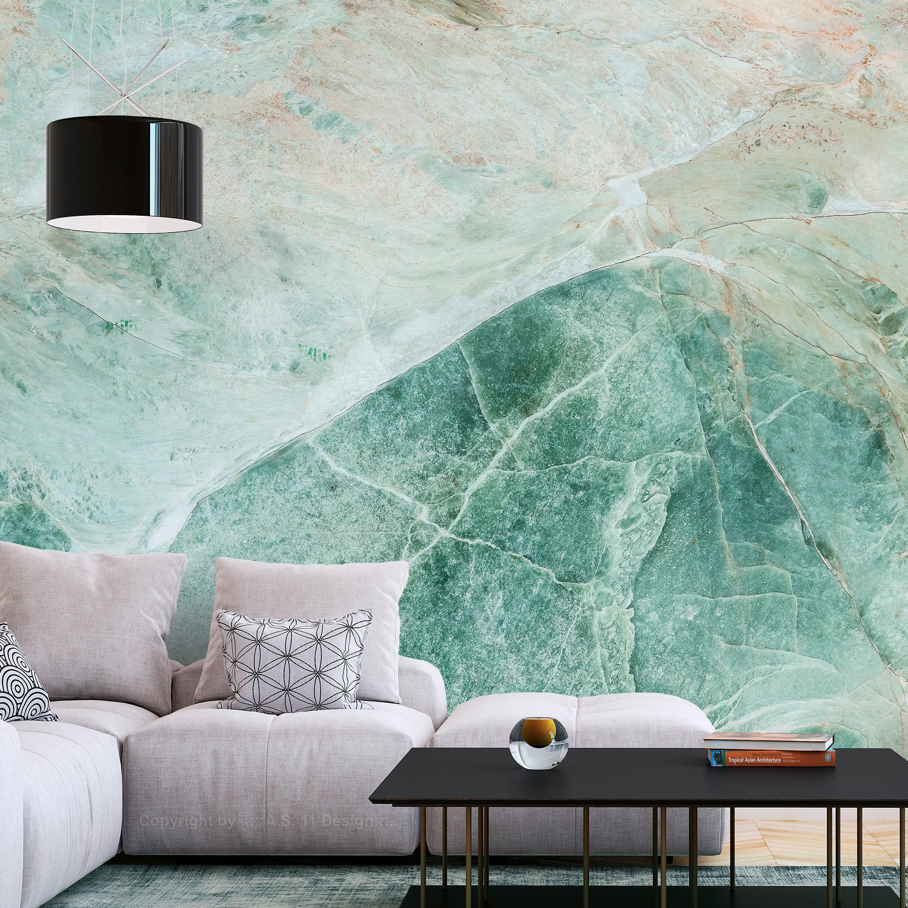 Self-adhesive Wallpaper - Turquoise Marble - 98x70