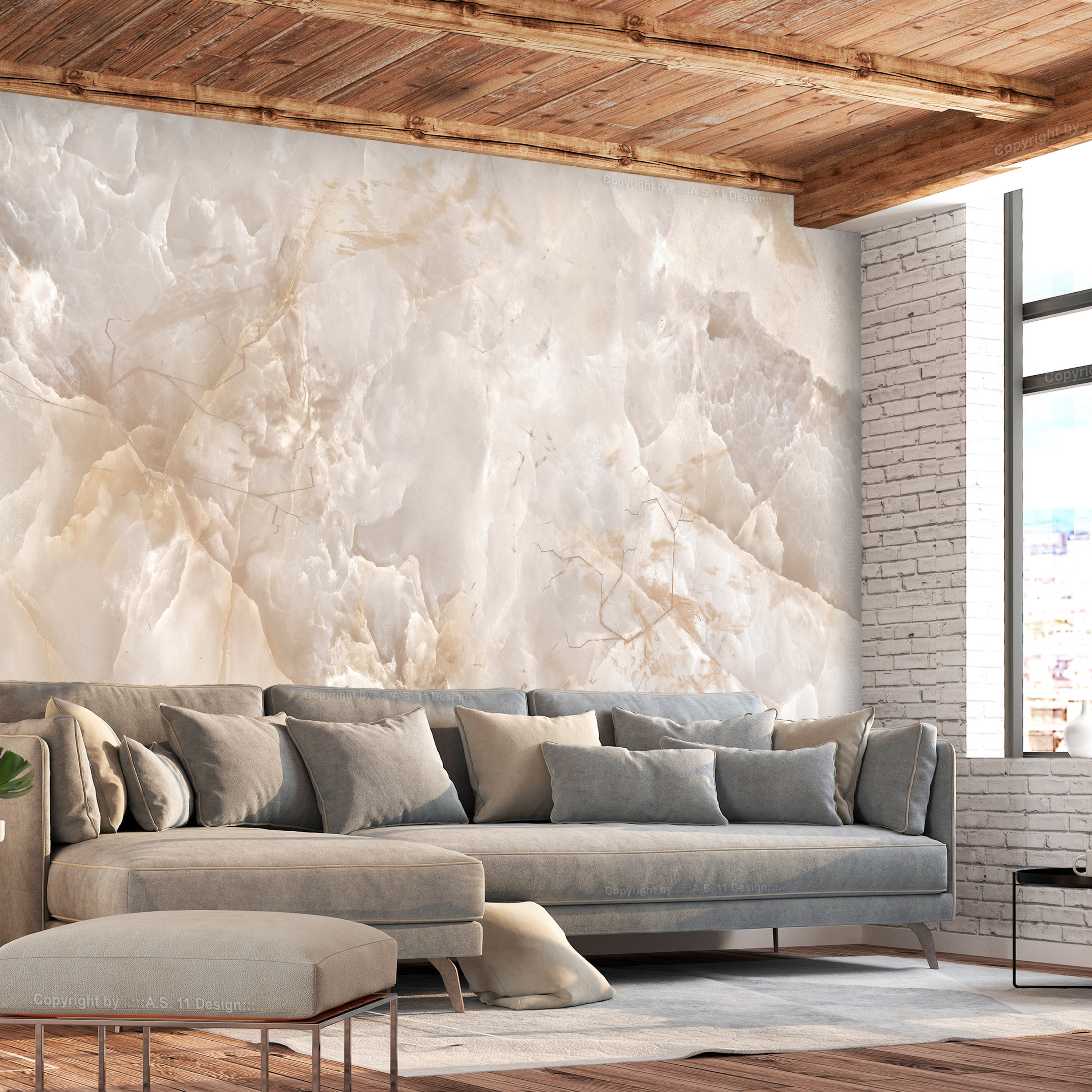 Self-adhesive Wallpaper - Toned Marble - 196x140