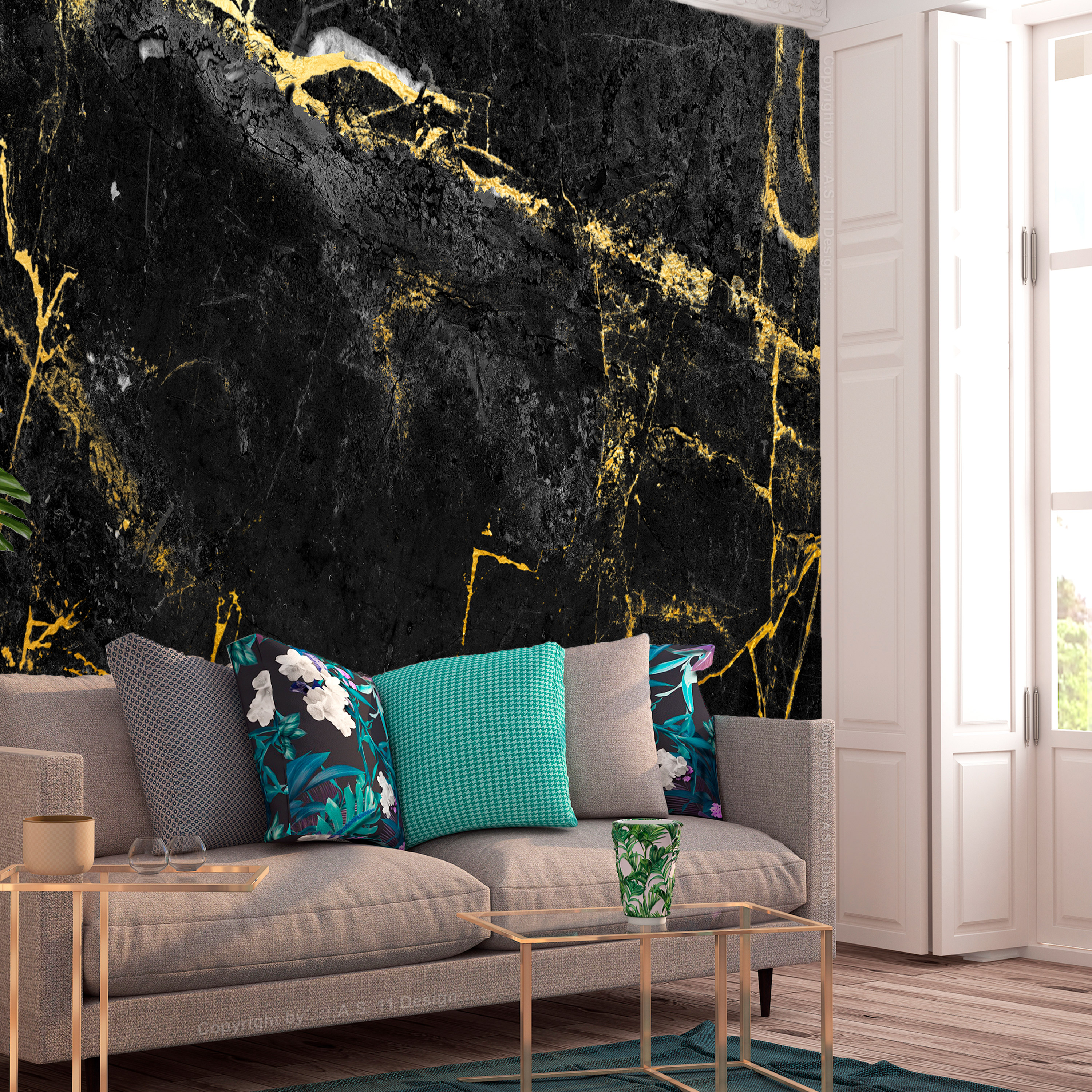 Wallpaper - Black Elegance - 100x70