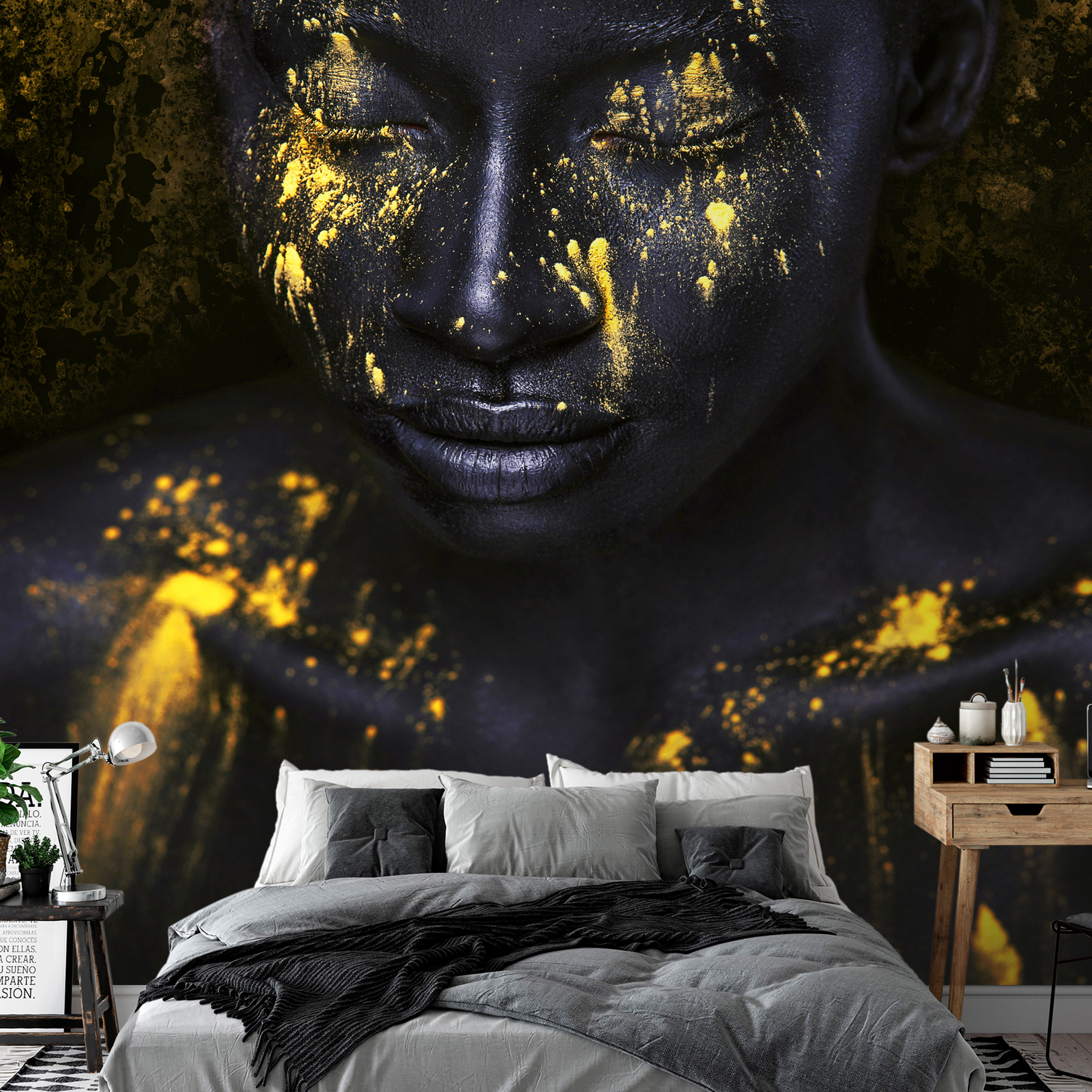 Self-adhesive Wallpaper - Bathed in Gold - 392x280