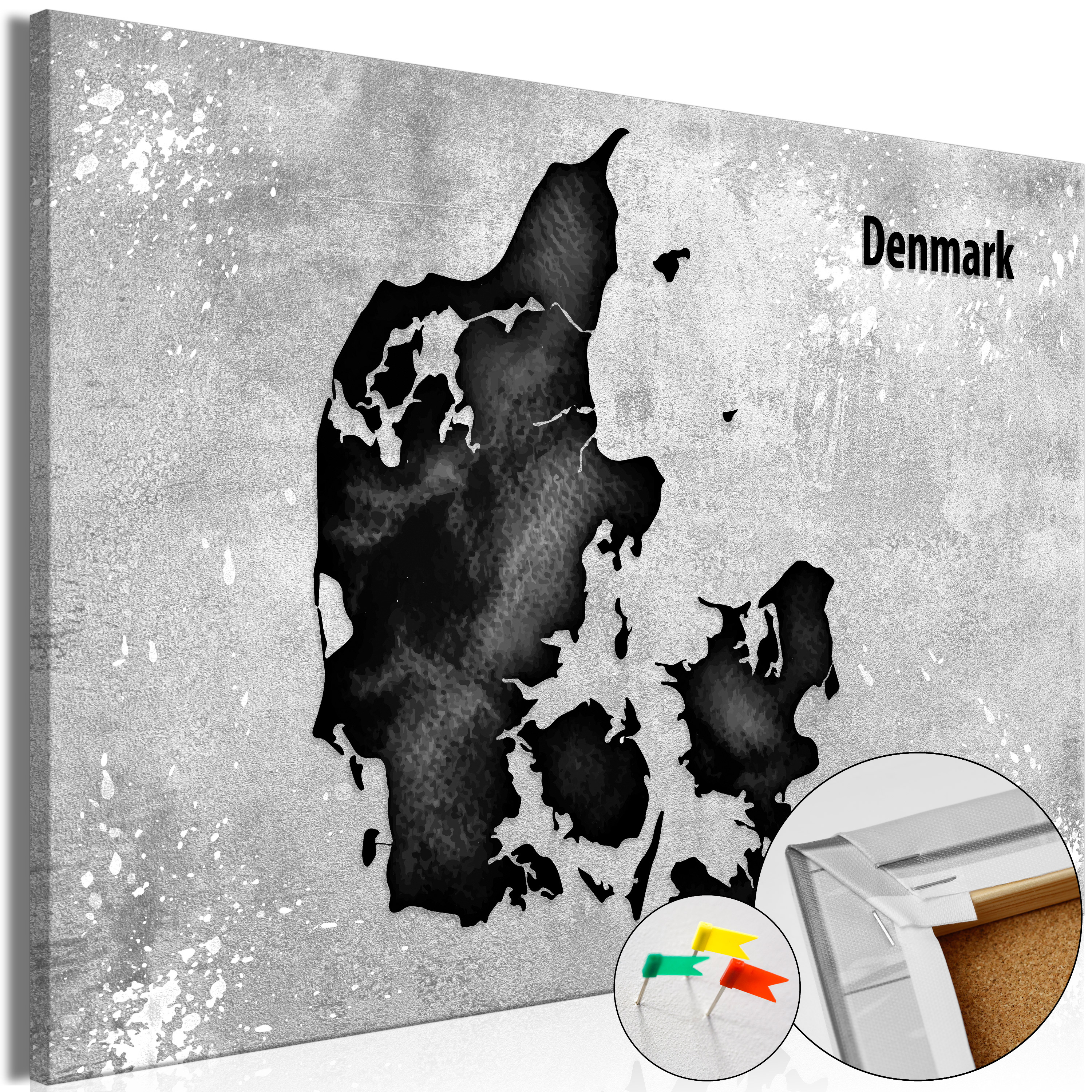 Decorative Pinboard - Scandinavian Beauty [Cork Map] - 60x40