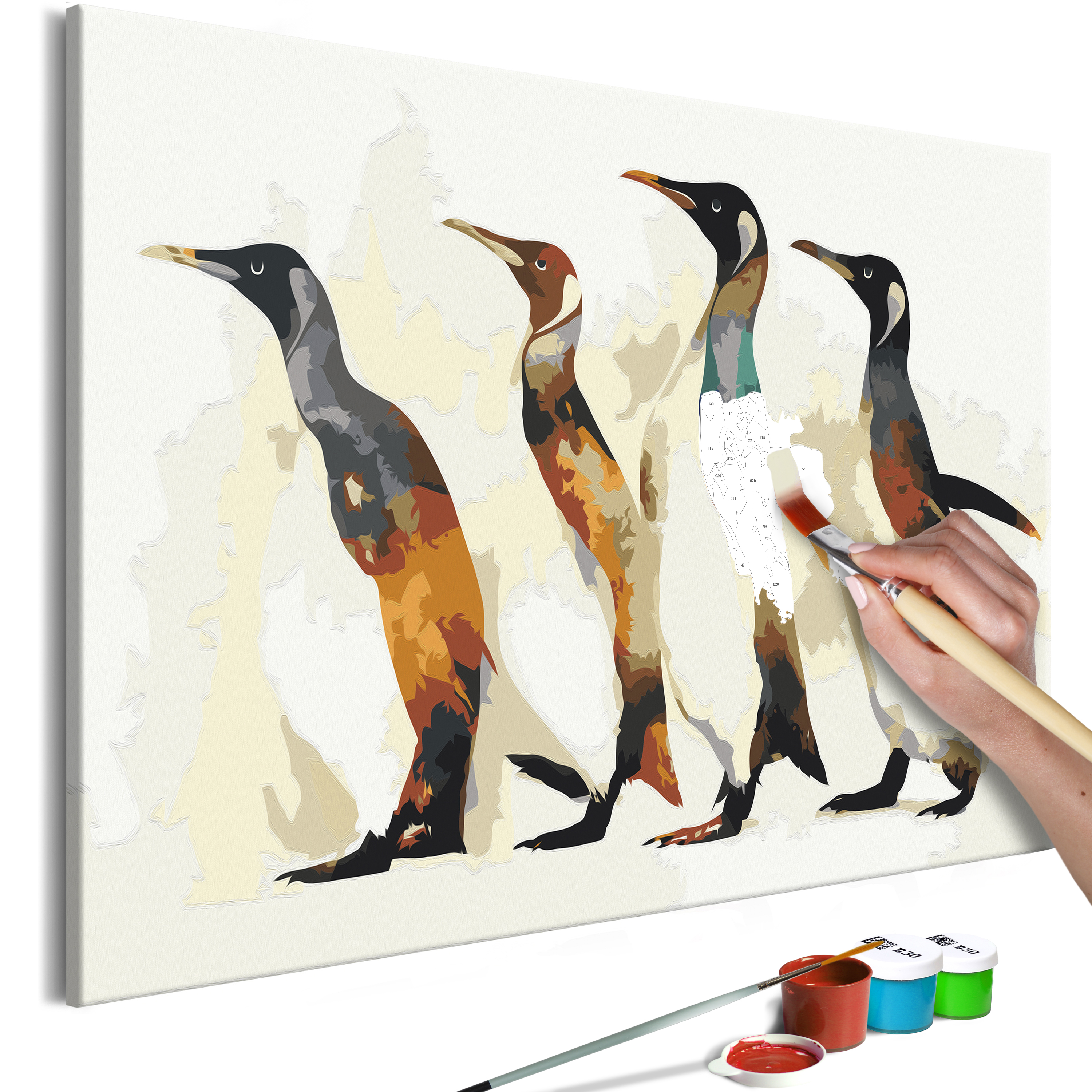 DIY canvas painting - Penguin Family - 60x40