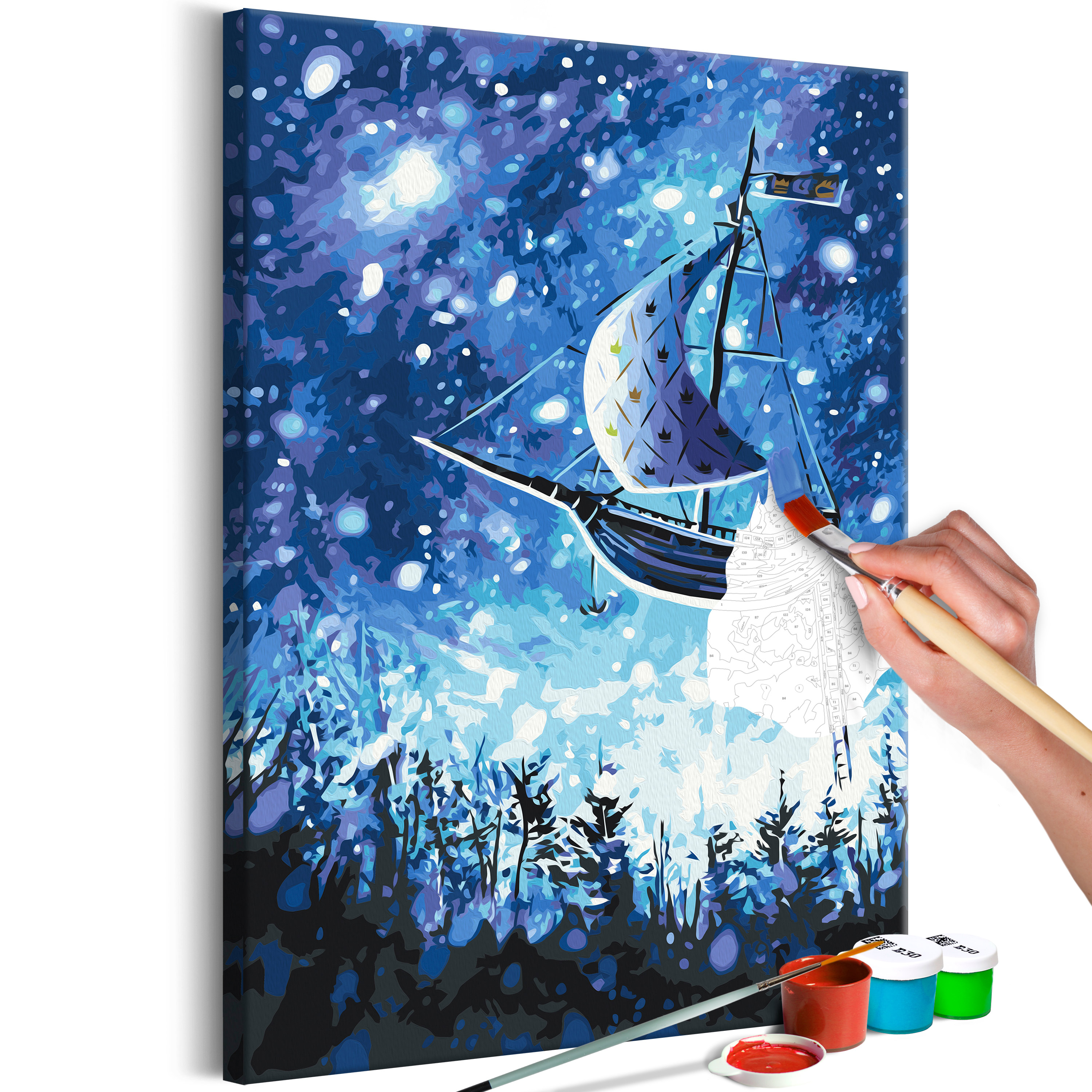 DIY canvas painting - Flying Ship - 40x60