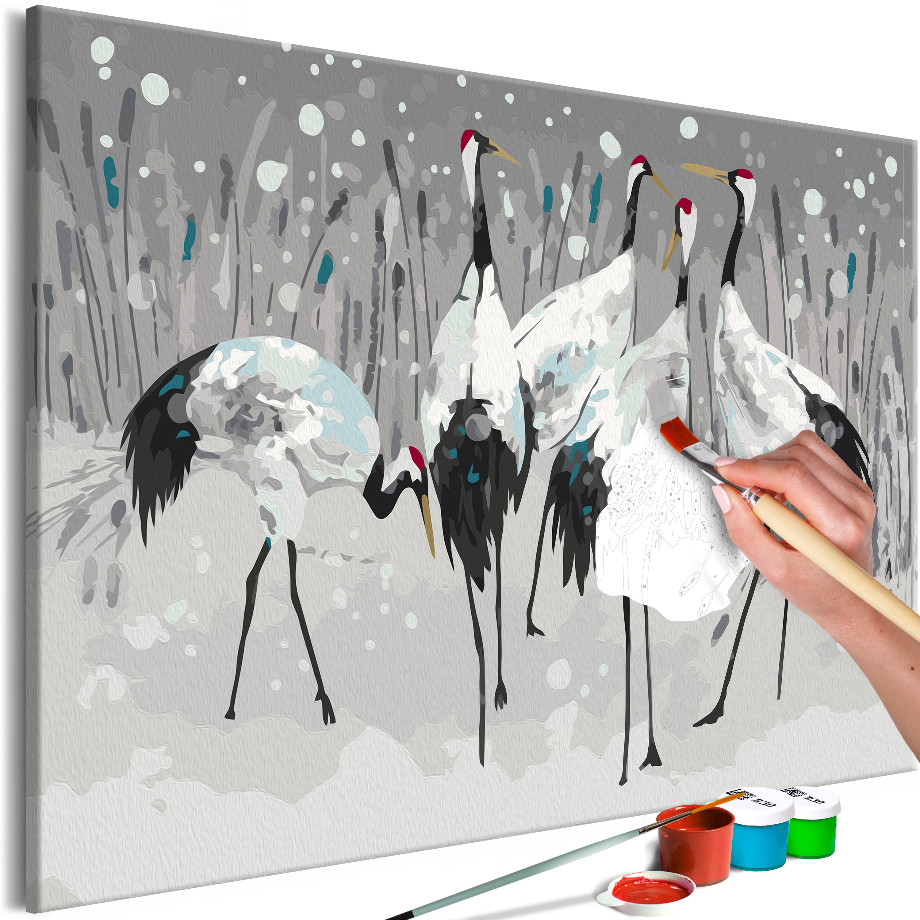 DIY canvas painting - Stork Family - 60x40