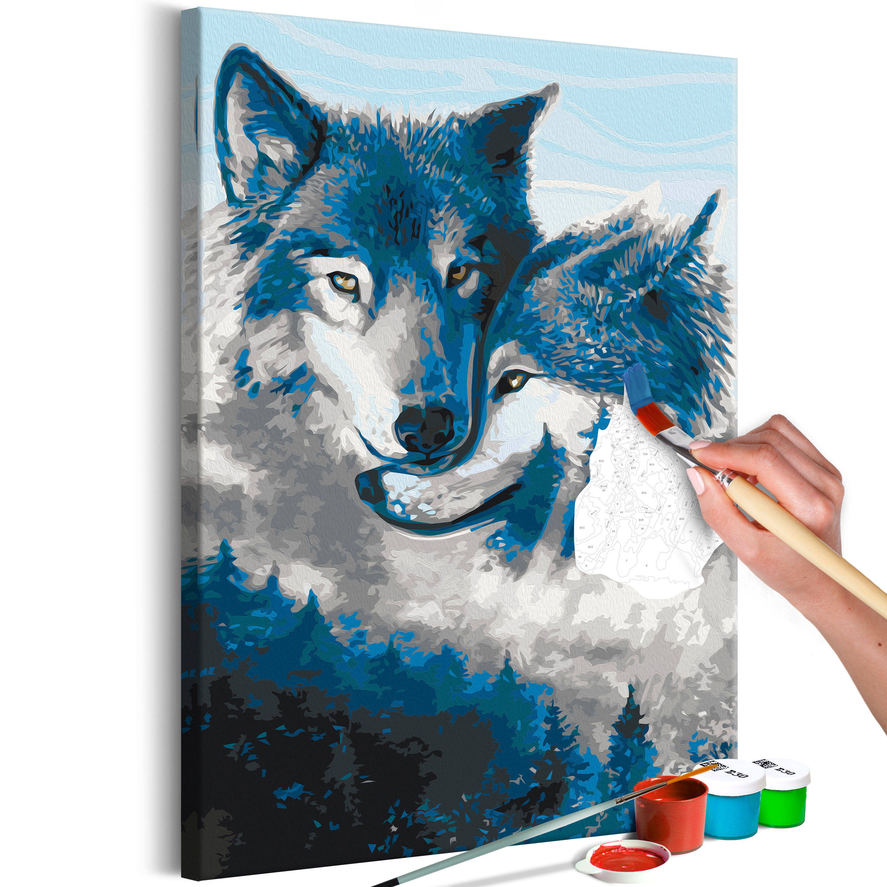DIY canvas painting - Wolves in Love - 40x60