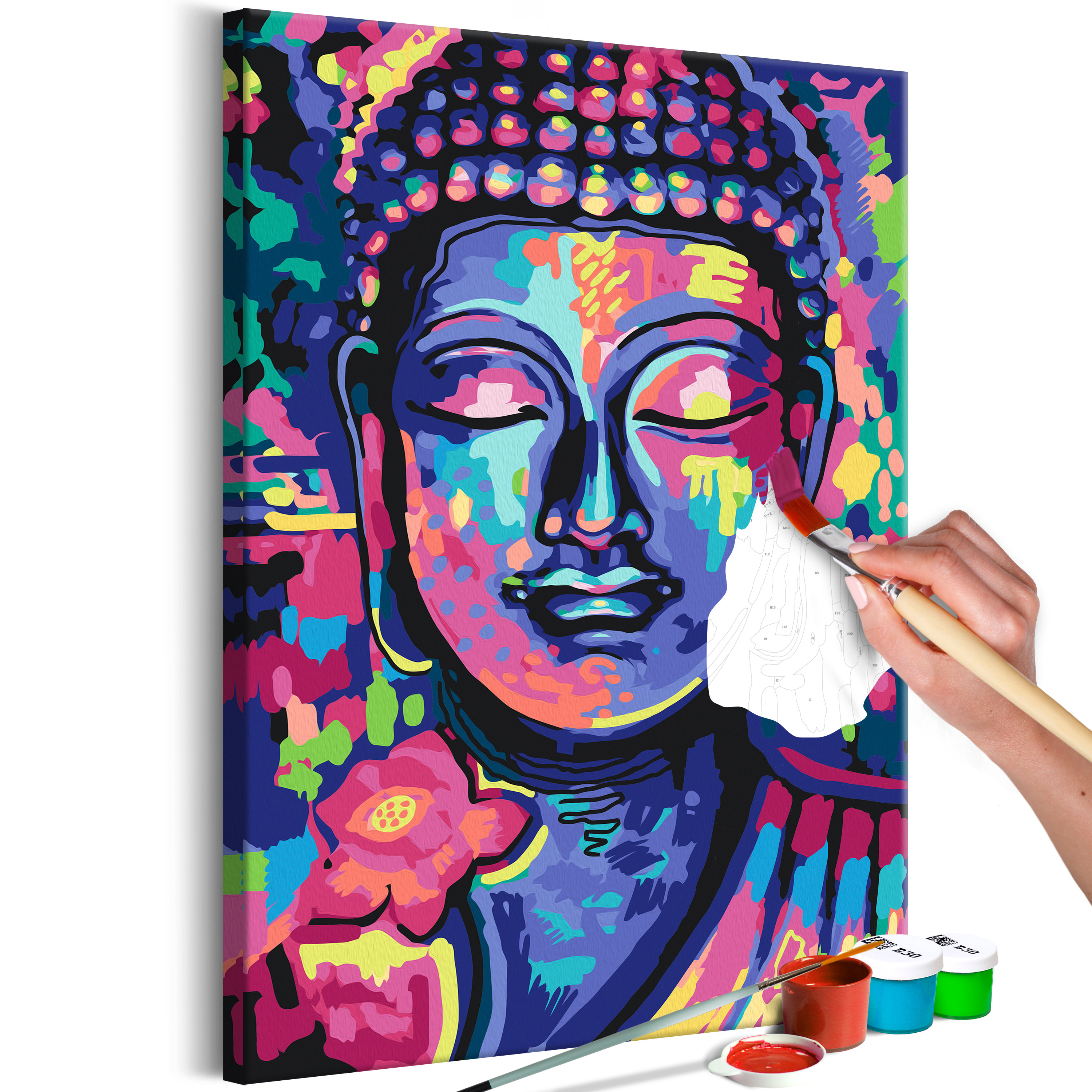 DIY canvas painting - Buddha's Crazy Colors - 40x60