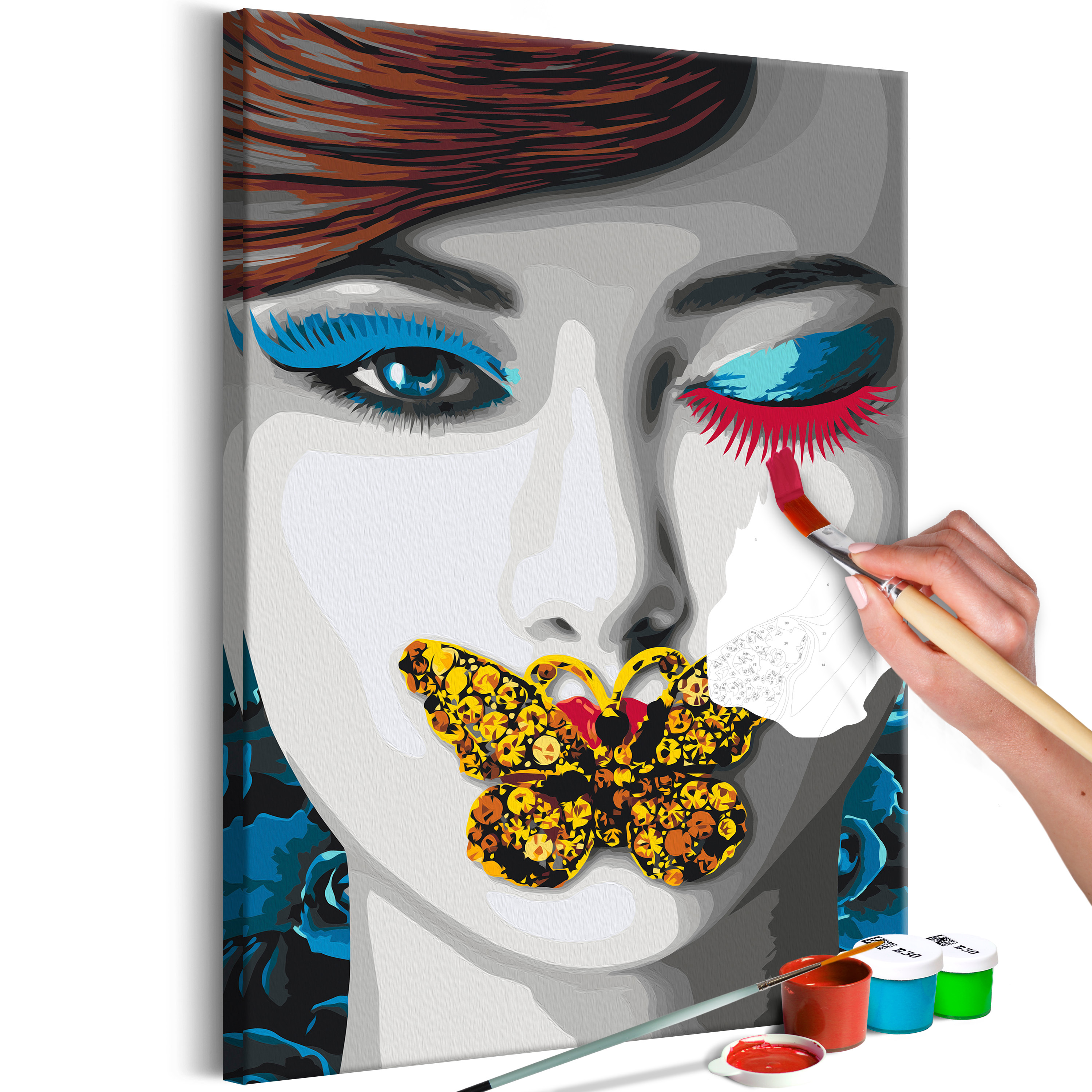 DIY canvas painting - Winking Woman - 40x60