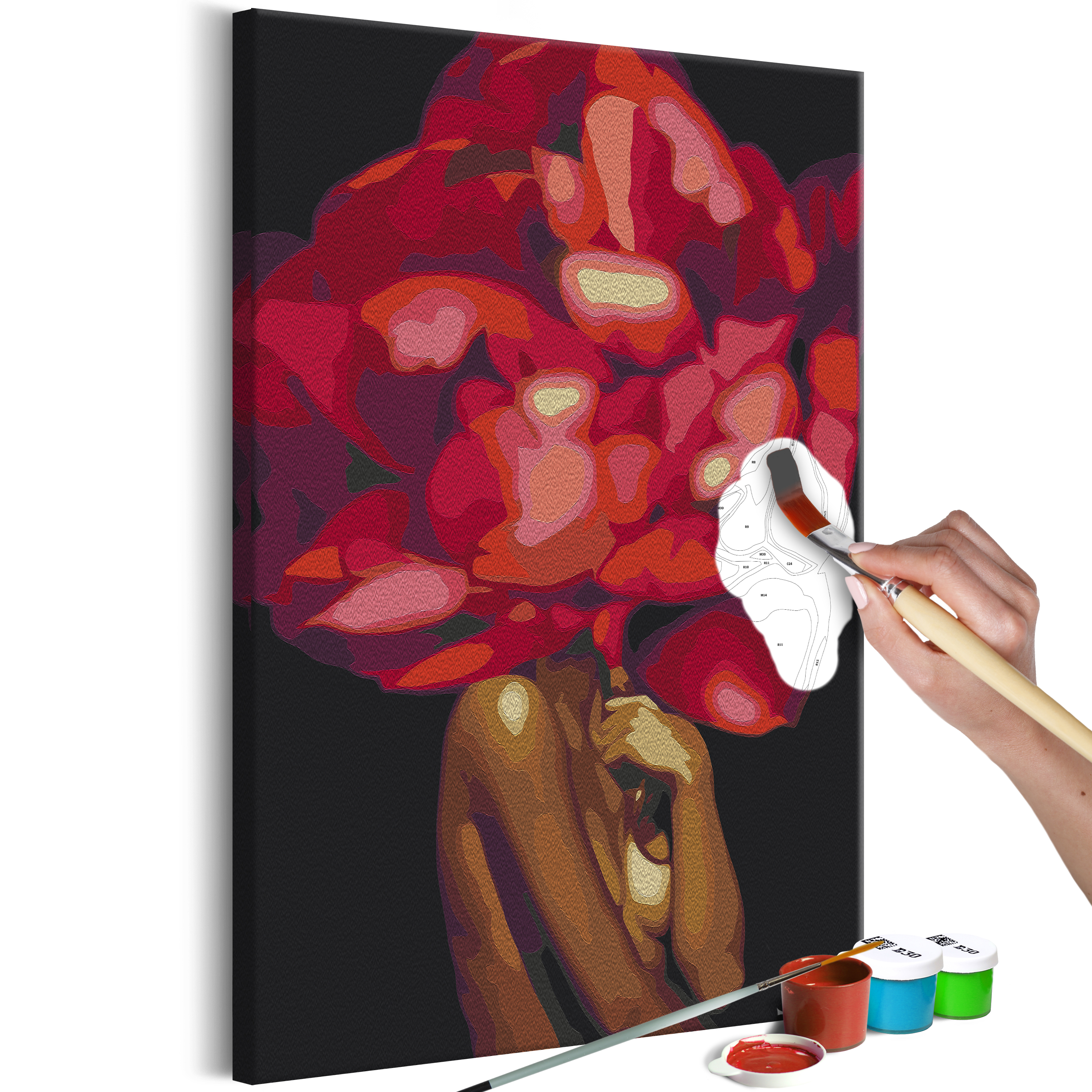 DIY canvas painting - Floral Head - 40x60
