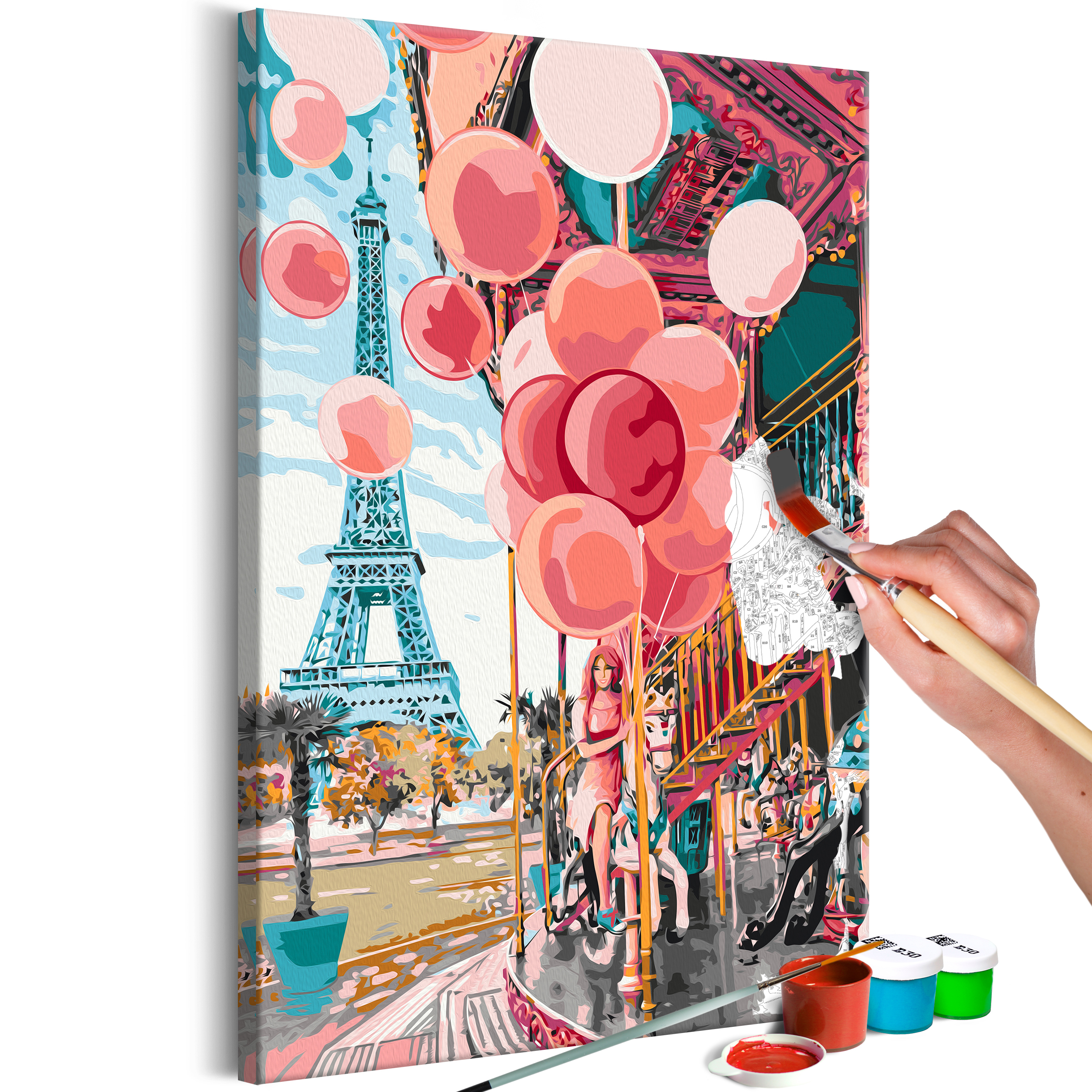 DIY canvas painting - Paris Carousel - 40x60