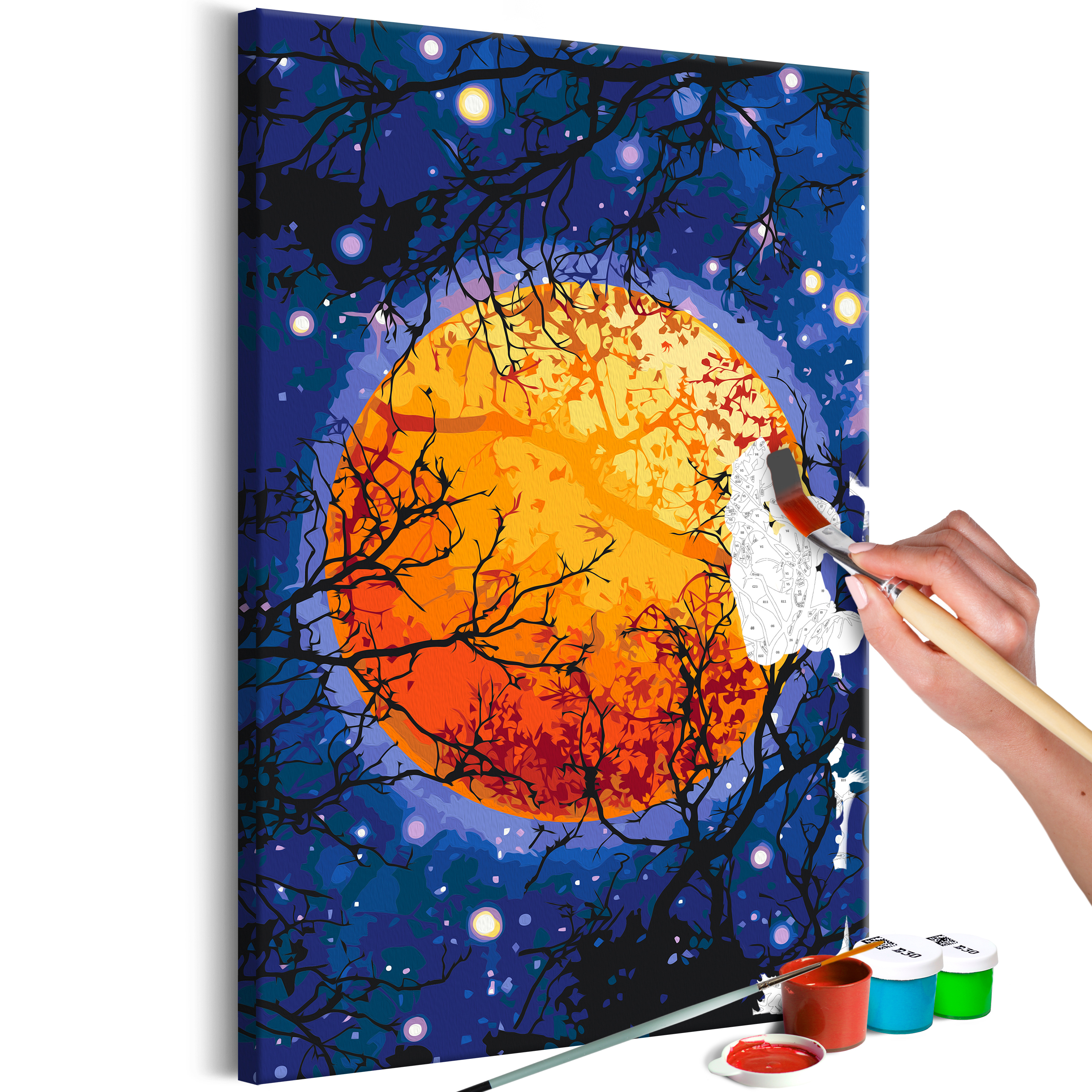 DIY canvas painting - Yellow Moon - 40x60