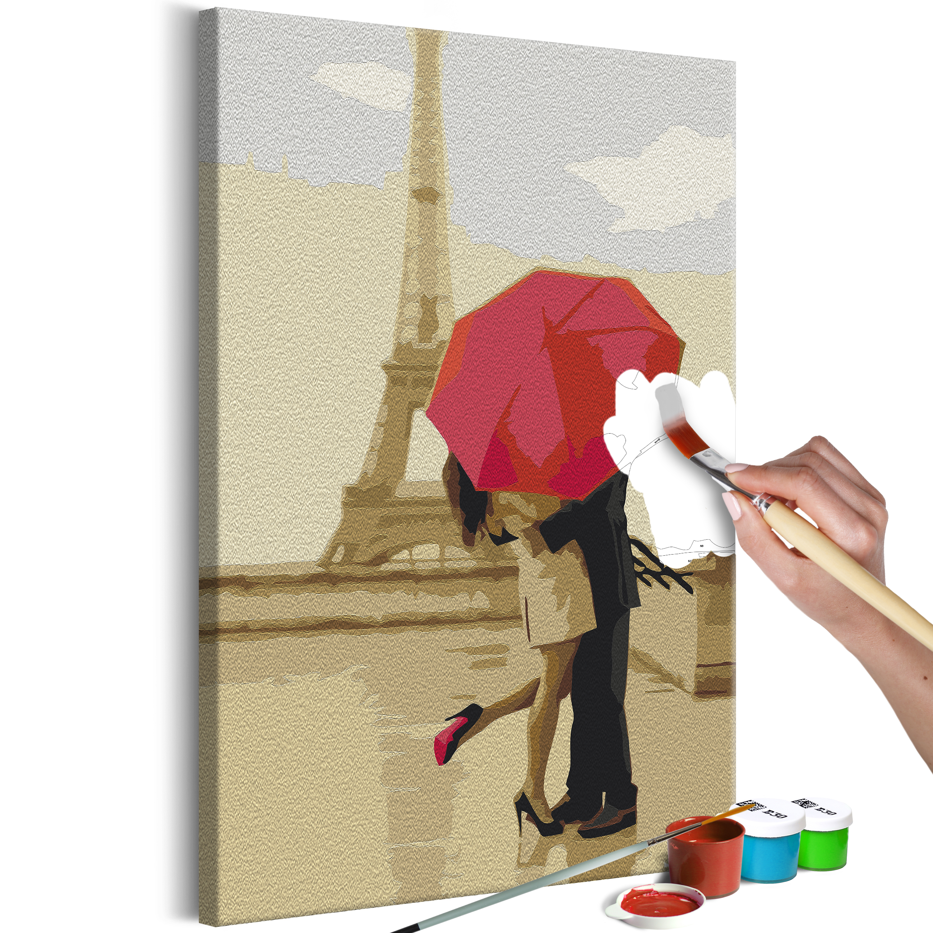 DIY canvas painting - Kiss in Paris - 40x60