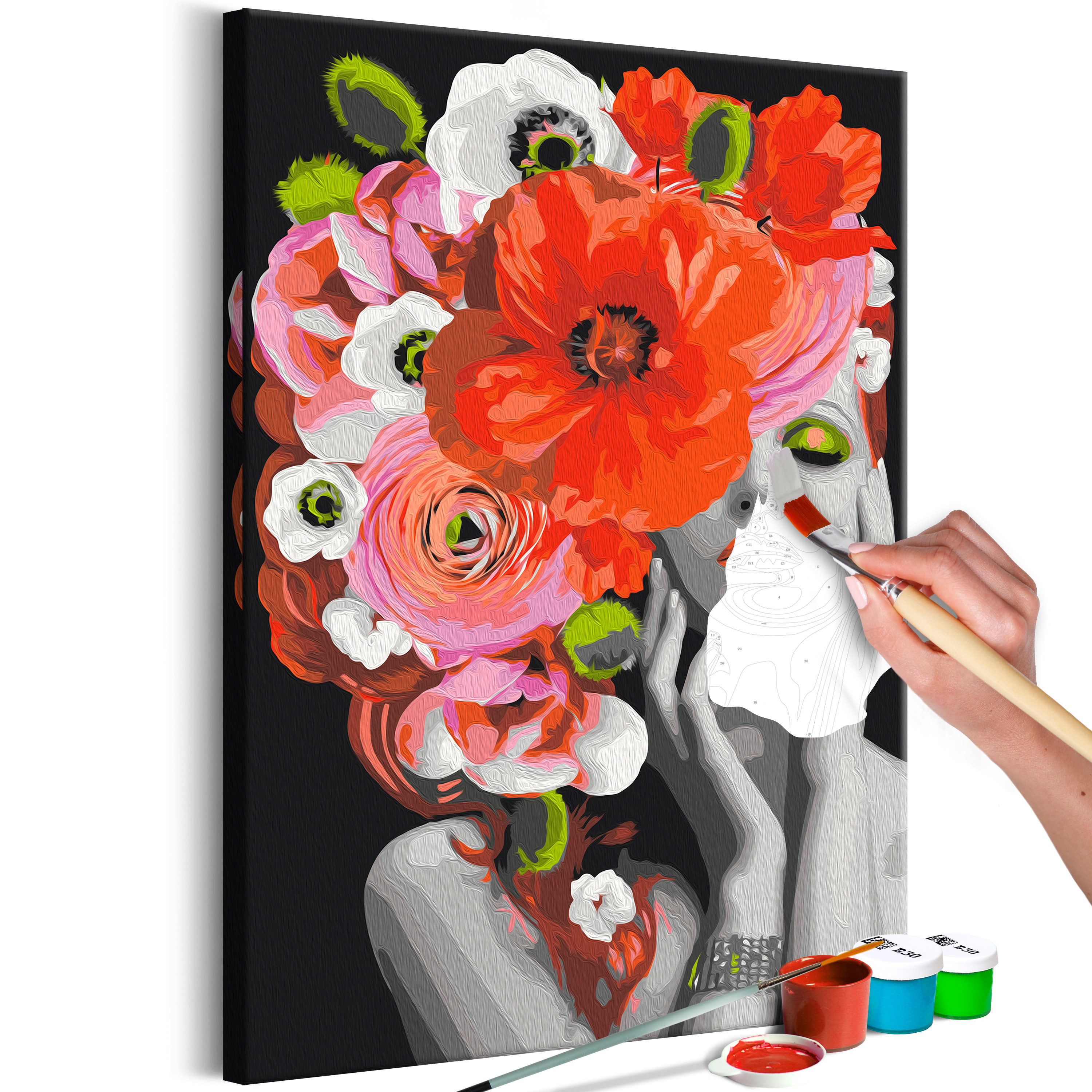 DIY canvas painting - Redhead Lady - 40x60