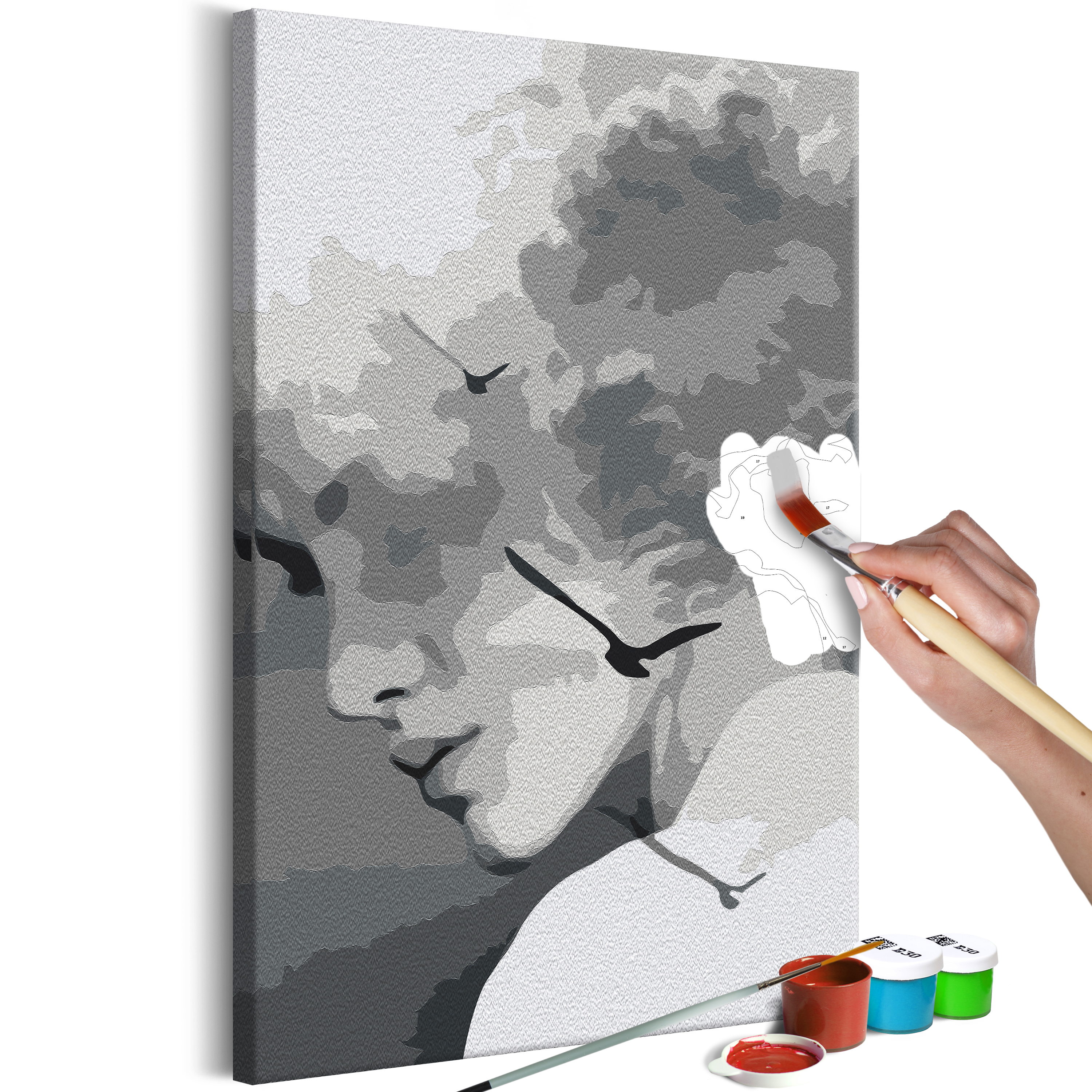 DIY canvas painting - Woman and Birds - 40x60