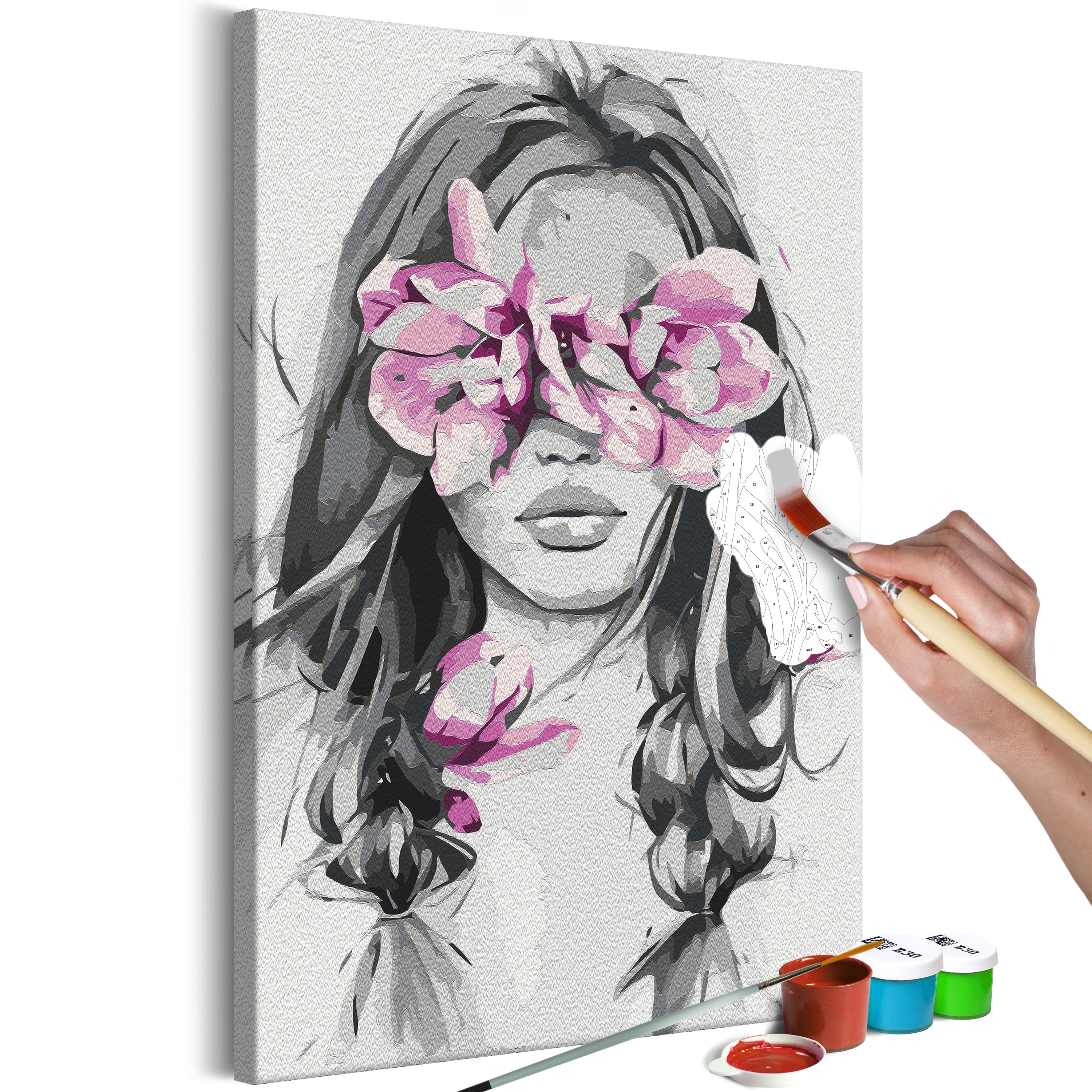 DIY canvas painting - Flowers On Eyes - 40x60