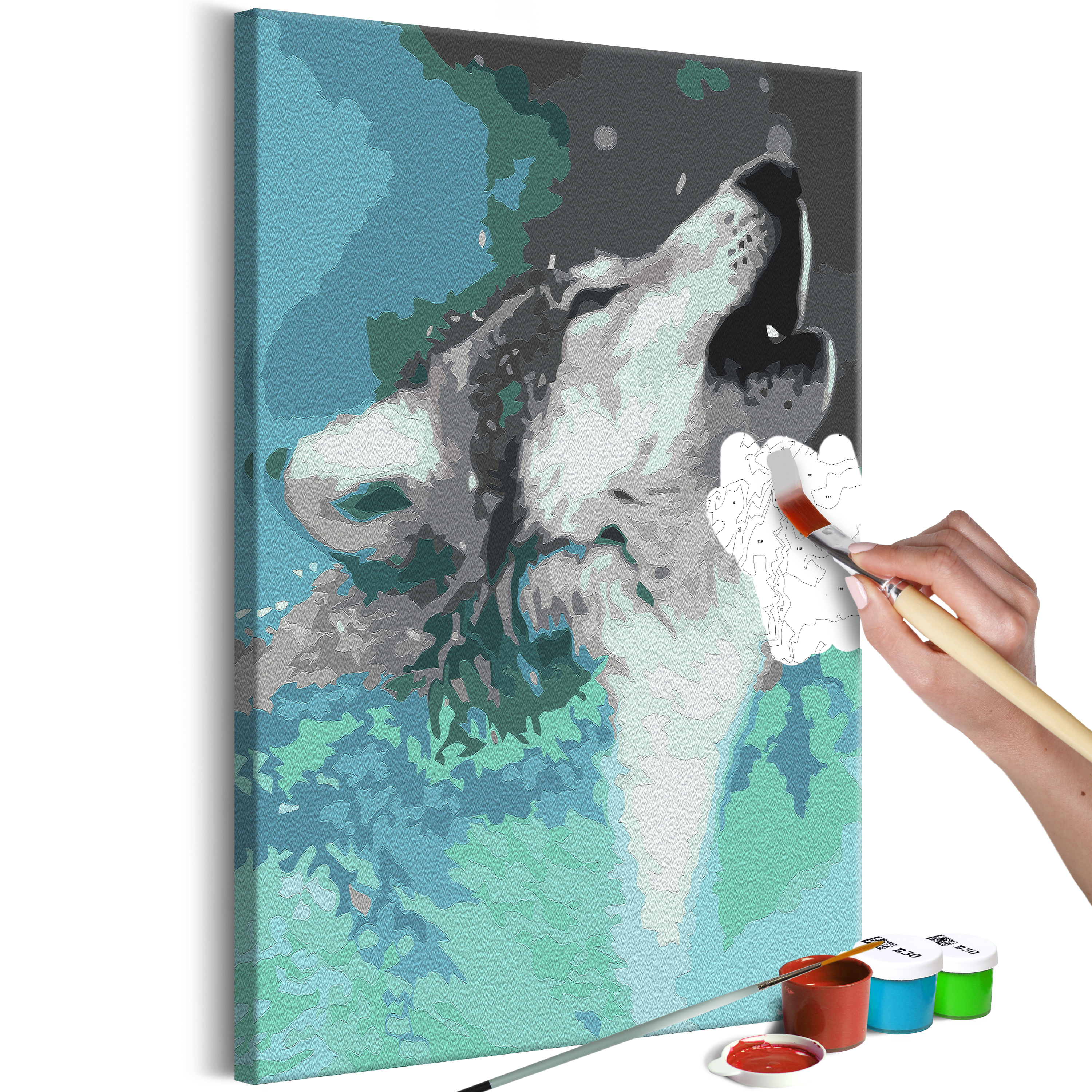 DIY canvas painting - Howling Wolf - 40x60