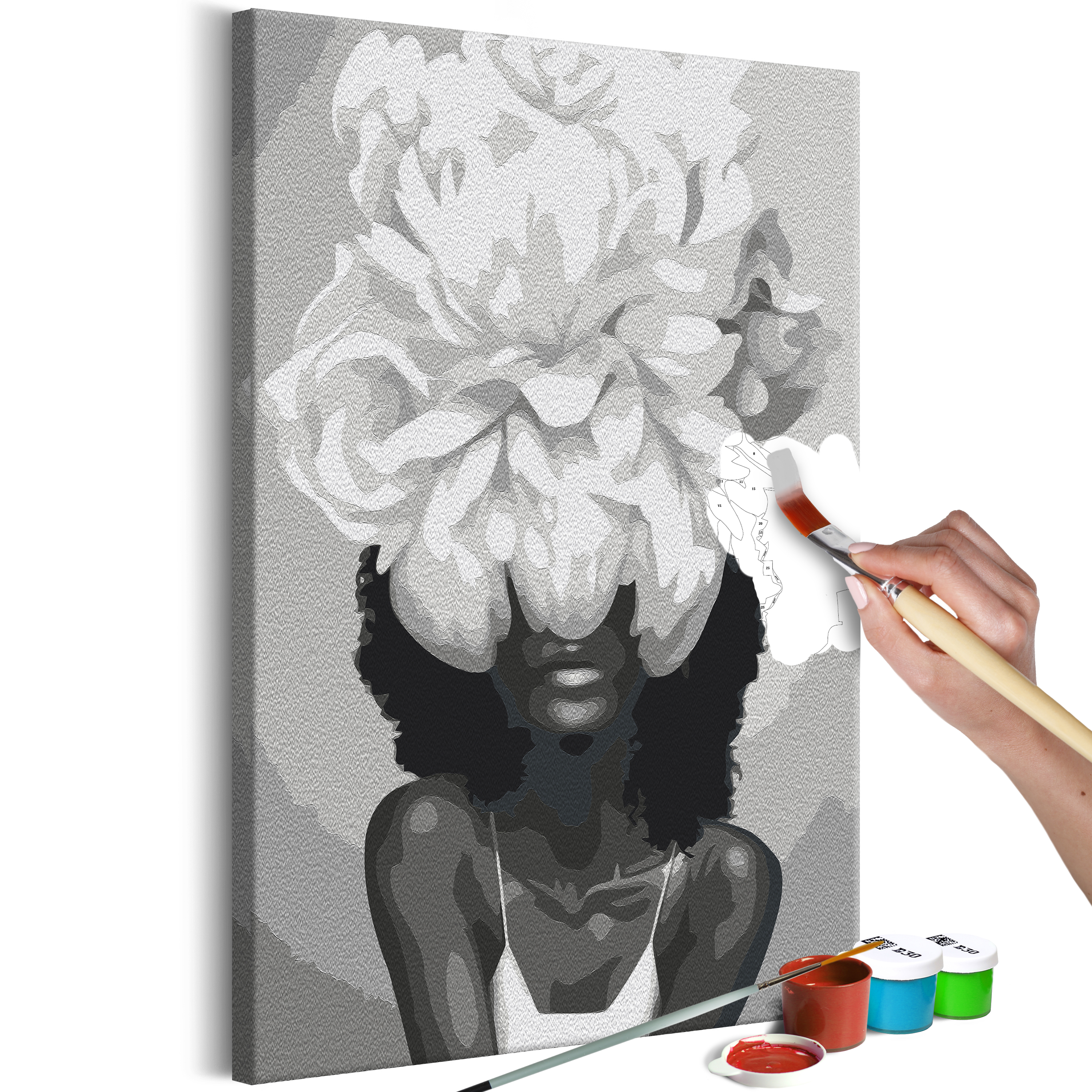 DIY canvas painting - White Flower - 40x60