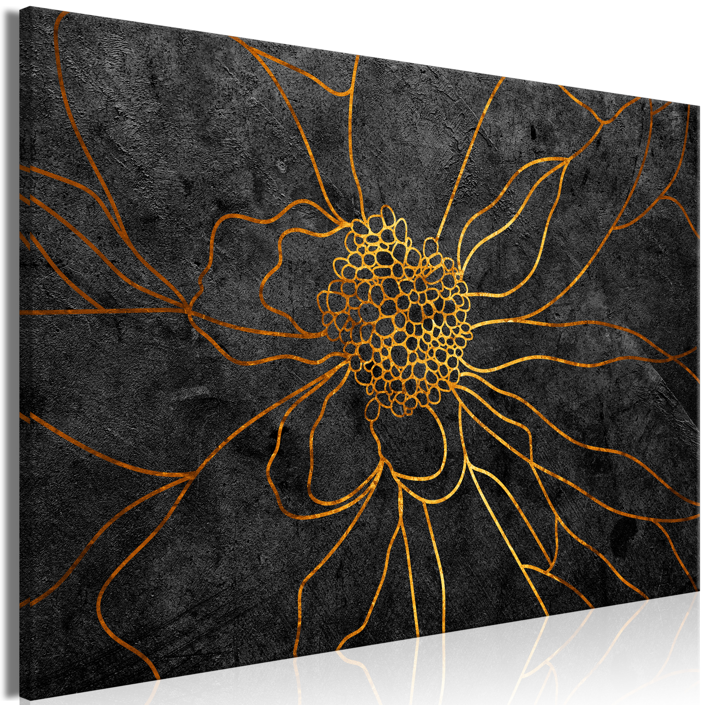 Canvas Print - Flower in Gold (1 Part) Wide - 60x40