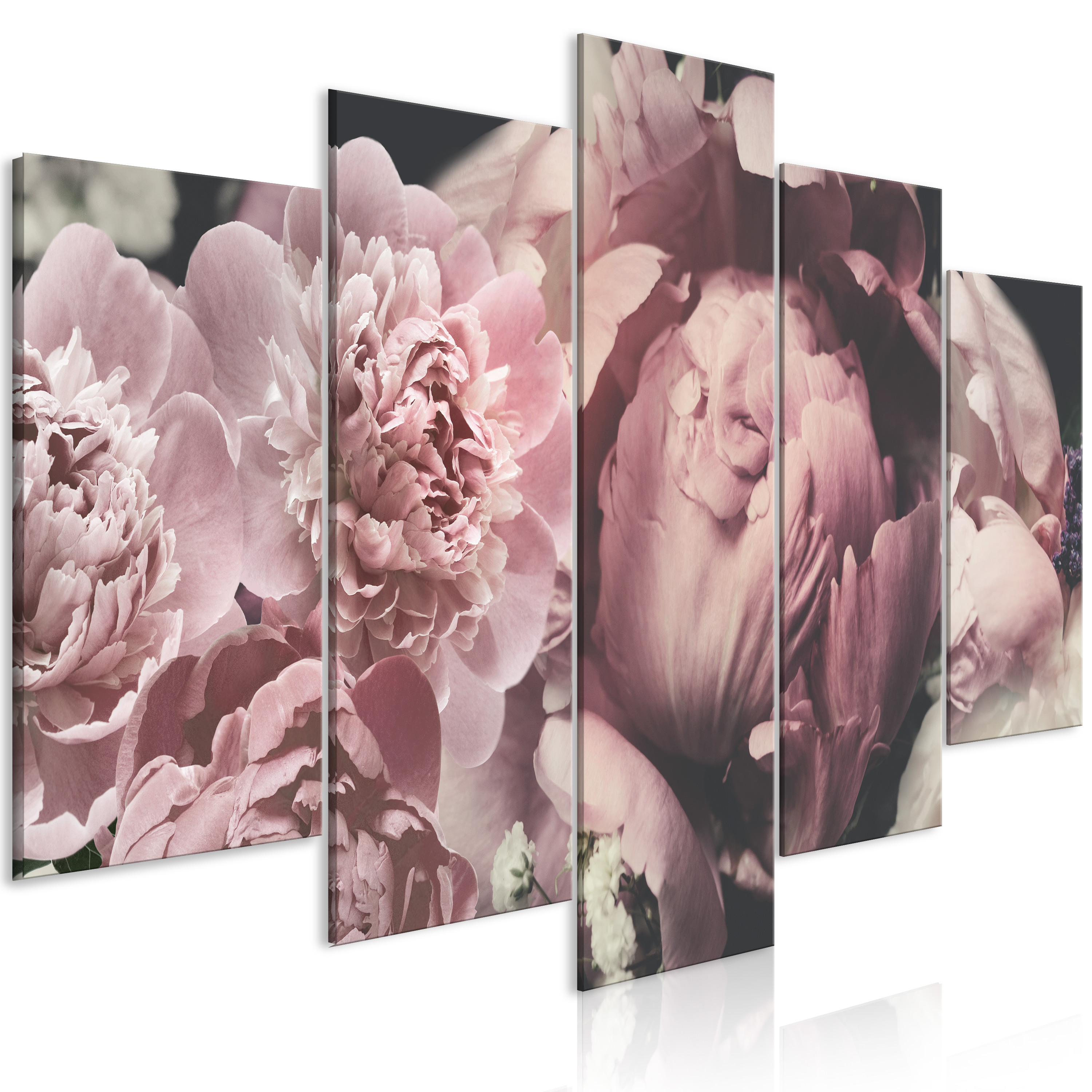 PEONIES FLOWERS Non-woven Canvas Wall Art Image Photo Print Decor b-C-0630-b-m