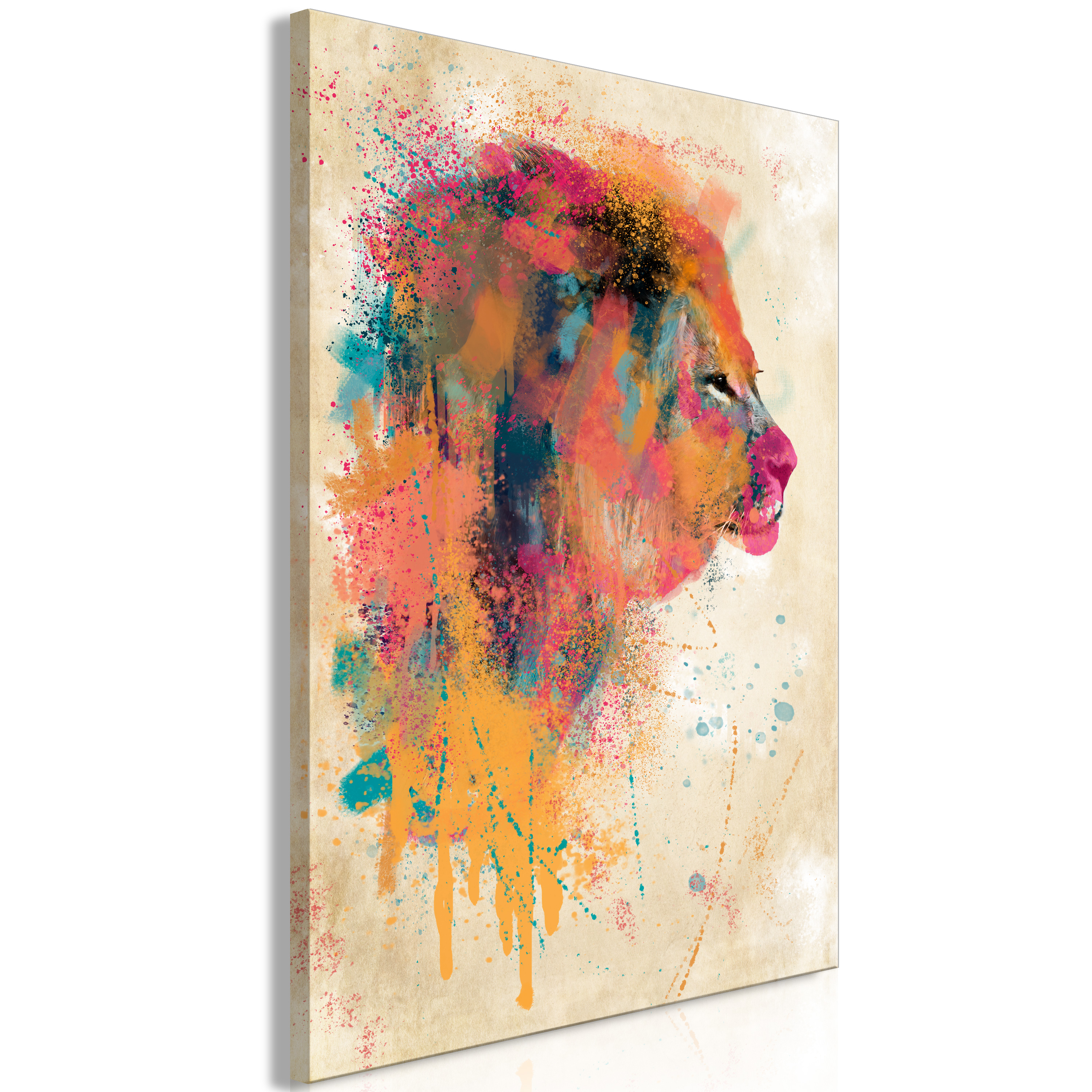 Canvas Print - Watercolor Lion (1 Part) Vertical - 40x60