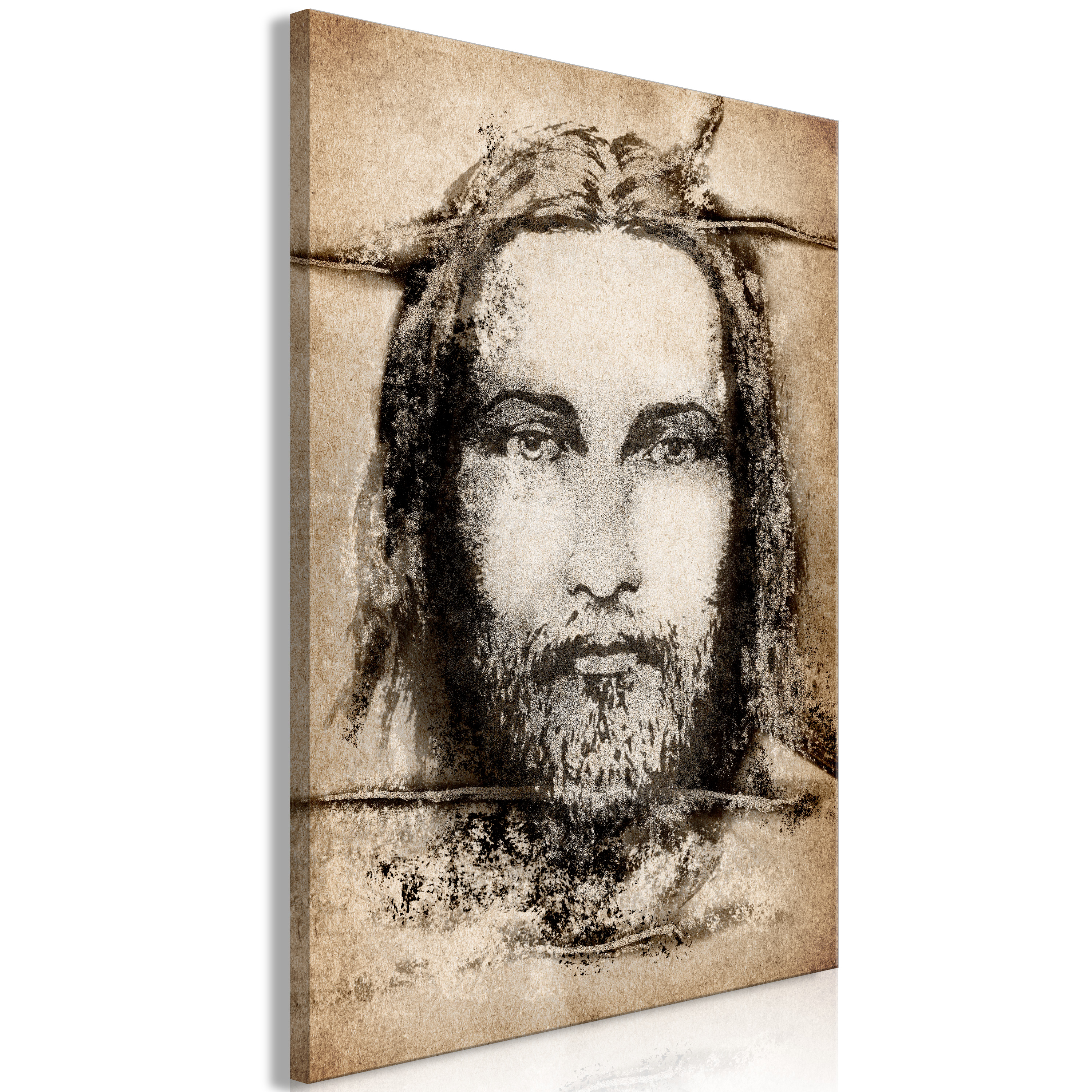 Canvas Print - Shroud of Turin in Sepia (1 Part) Vertical - 80x120