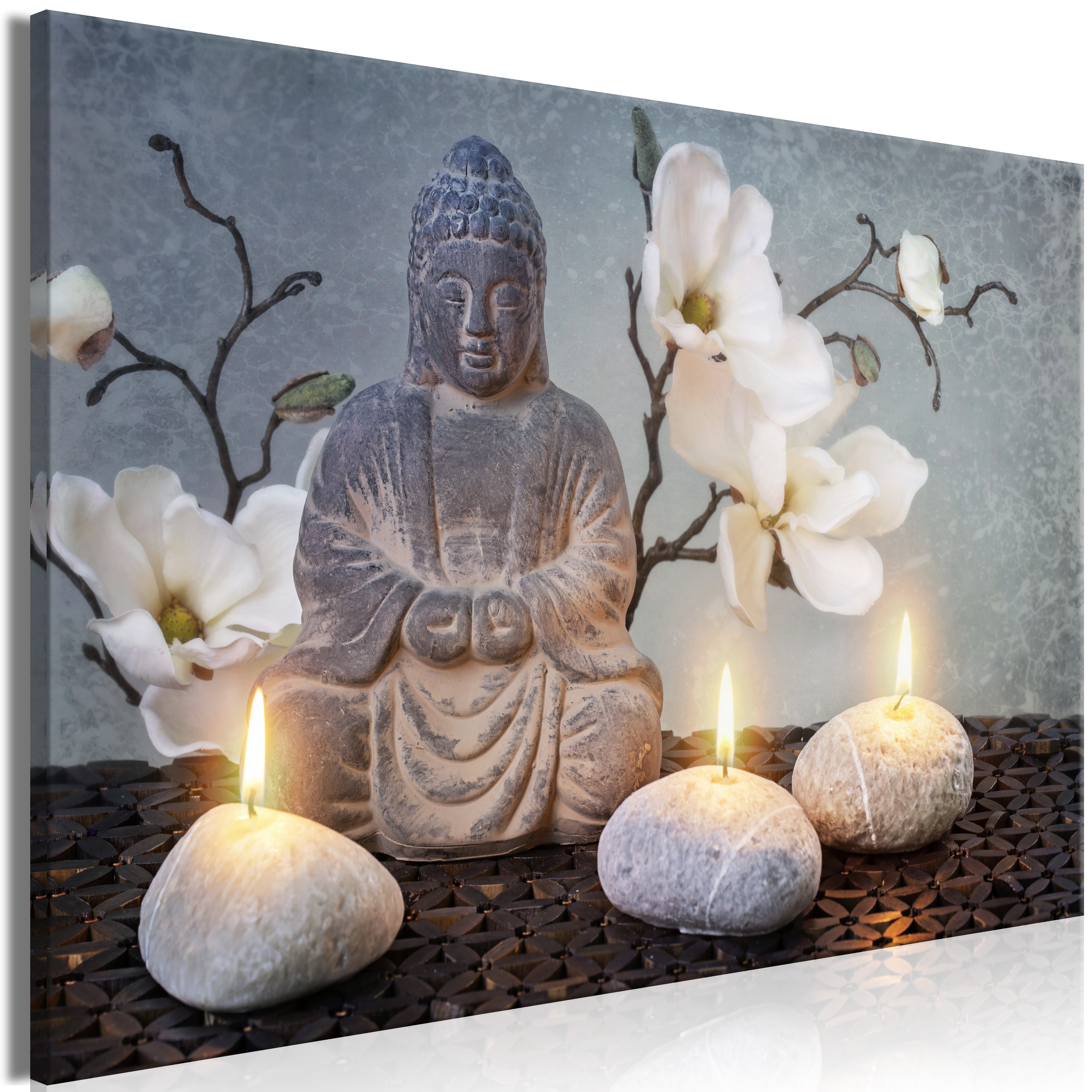 Canvas Print - Buddha and Stones (1 Part) Wide - 120x80