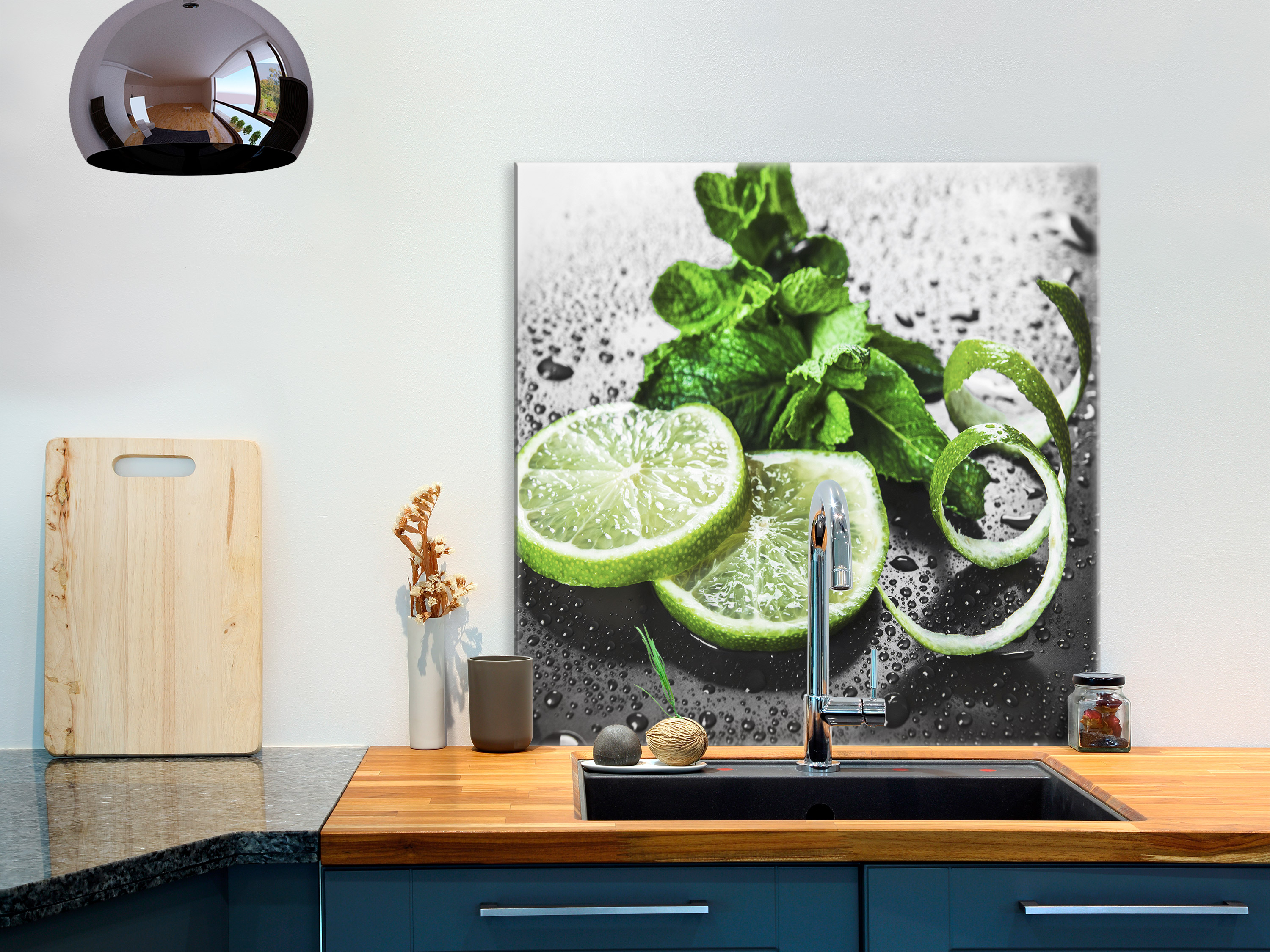 LIMETTE Glasbild Wandbild Glas Küche Küchenrückwand Spritzschutz j-B-0089-aq-e | eBay